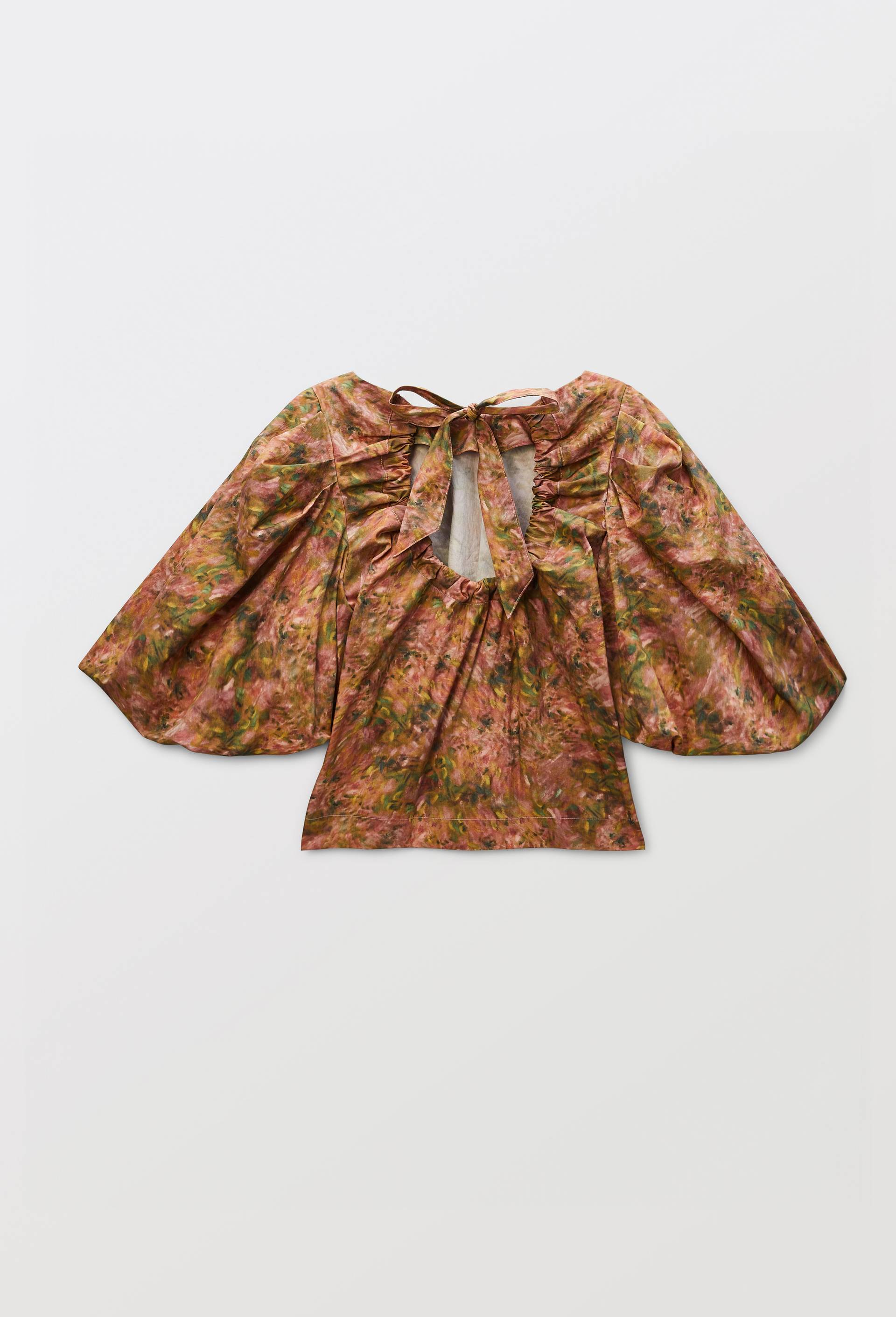 Blouse avec manches bouffantes &agrave; motif floral contenant du coton, OEKOTEX - MUS&Eacute;E D'ORSAY x MONOPRIX, Rose, large image number 6