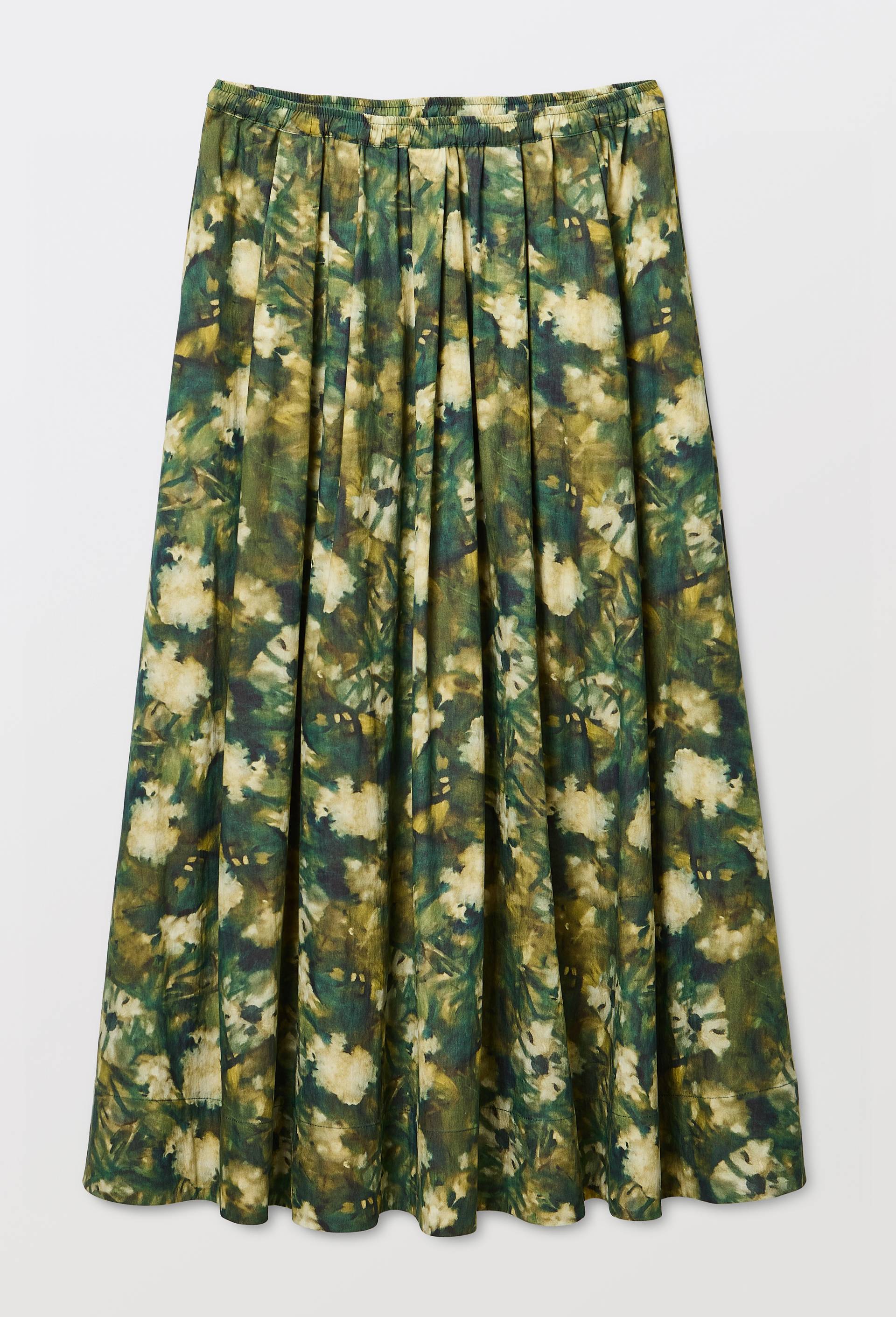 Jupe longue &agrave; motif floral contenant du coton, OEKOTEX - MUS&Eacute;E D'ORSAY x MONOPRIX, Vert, large image number 3.0