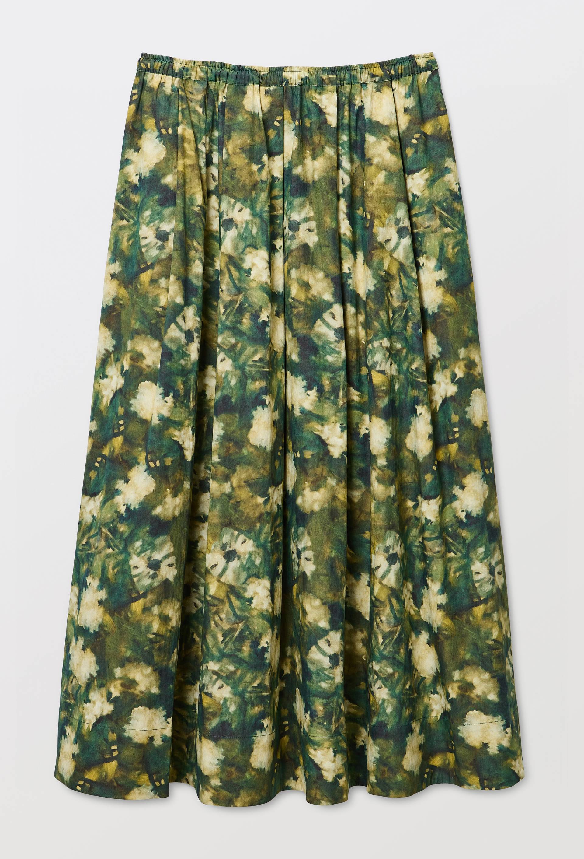 Jupe longue &agrave; motif floral contenant du coton, OEKOTEX - MUS&Eacute;E D'ORSAY x MONOPRIX, Vert, large image number 4.0