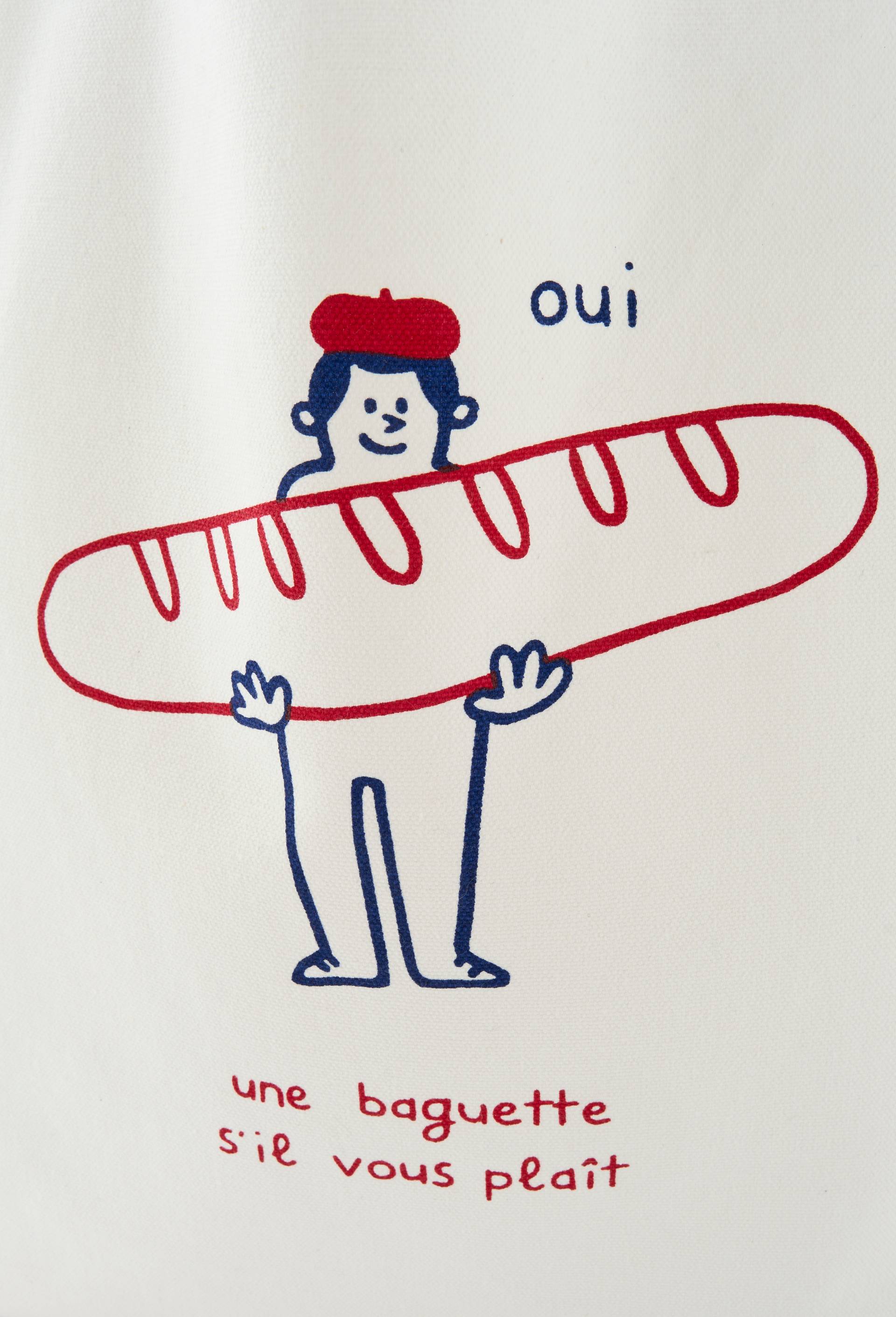 Sac monsieur Baguette, coton bio, 38*42 cm, Multicolore, large image number 1.0