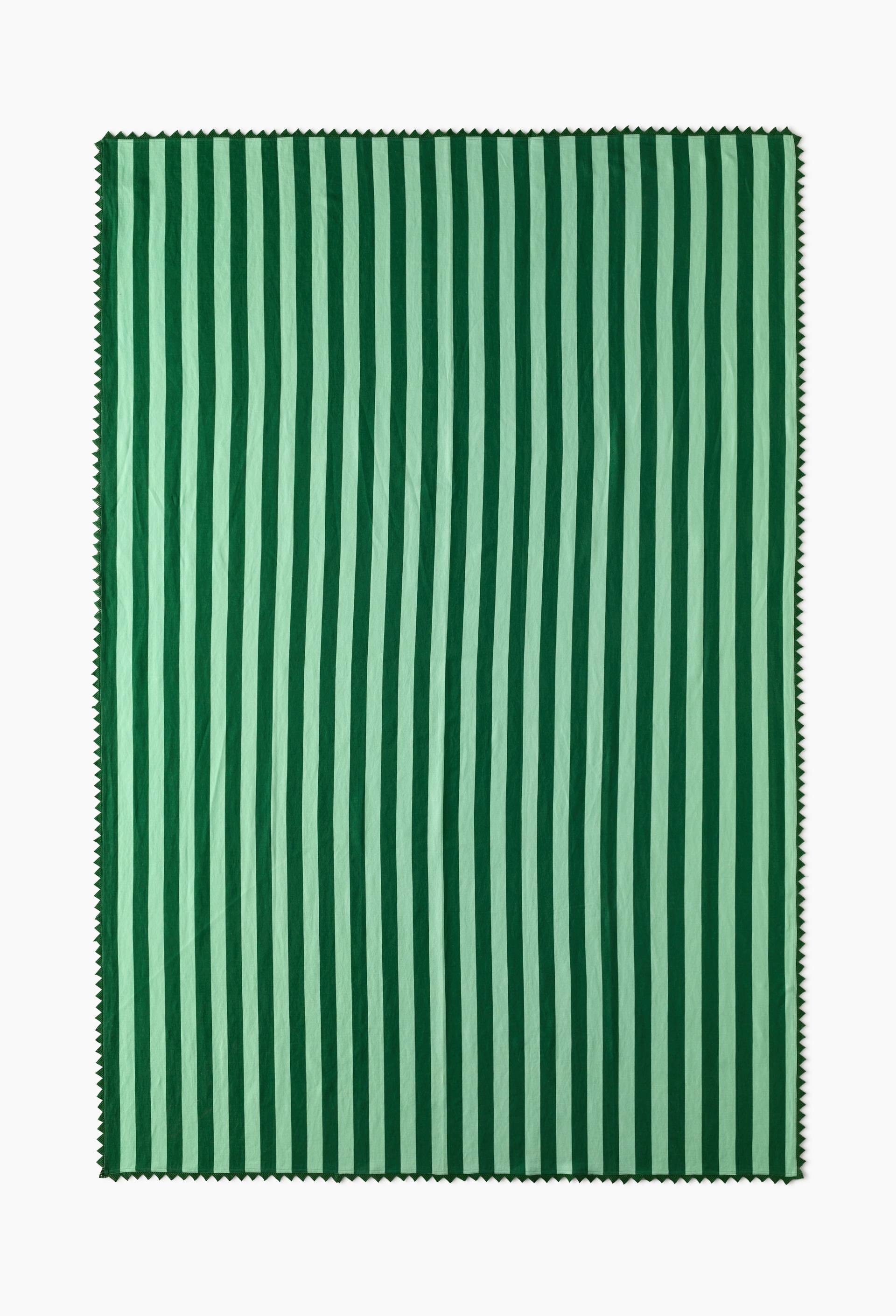Nappe &agrave; rayures 175x250 en coton lin - MESTIZ x MONOPRIX, Vert fonc&eacute;, large image number 2