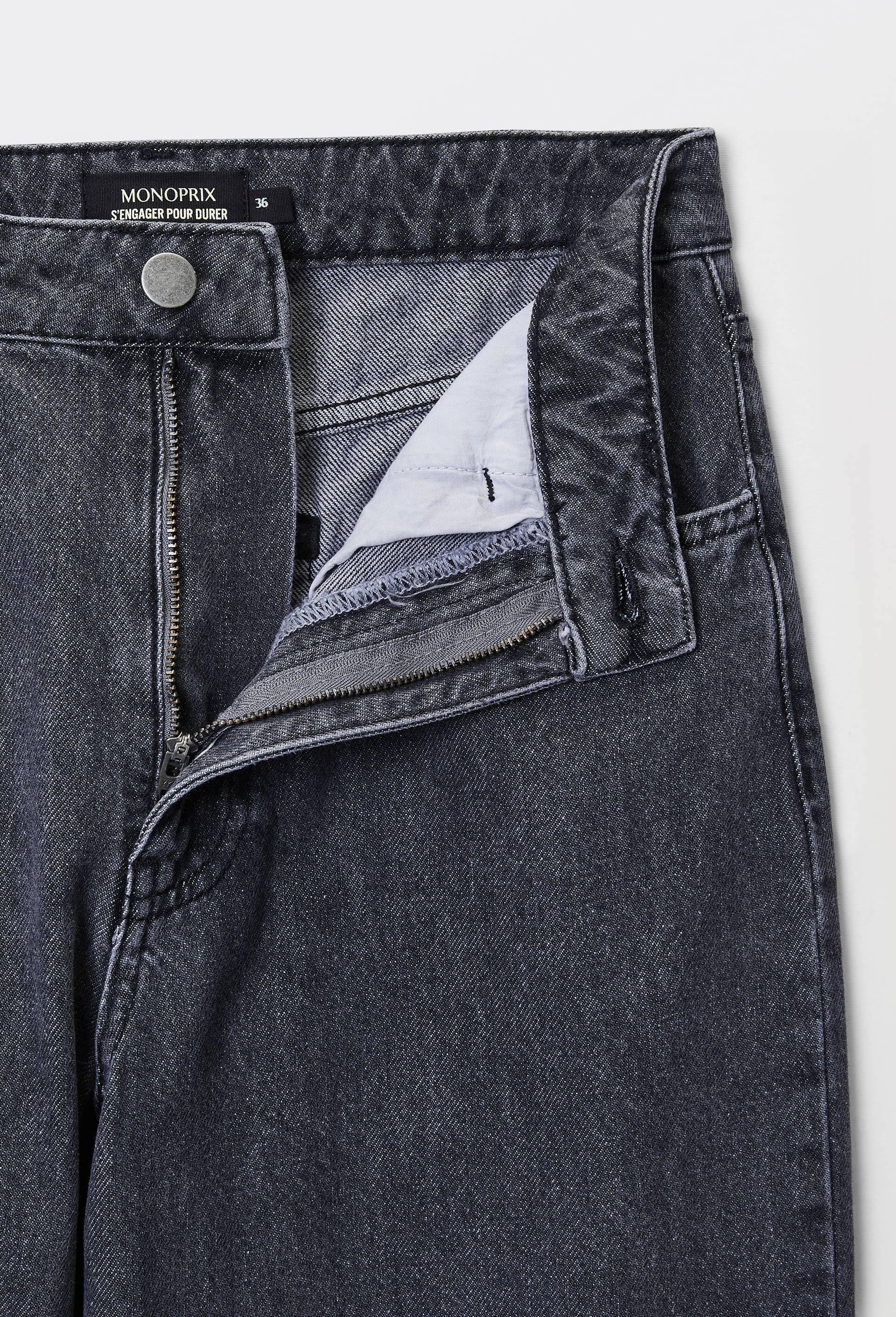 Jean large droit en coton, Gris fonc&eacute;, large image number 4