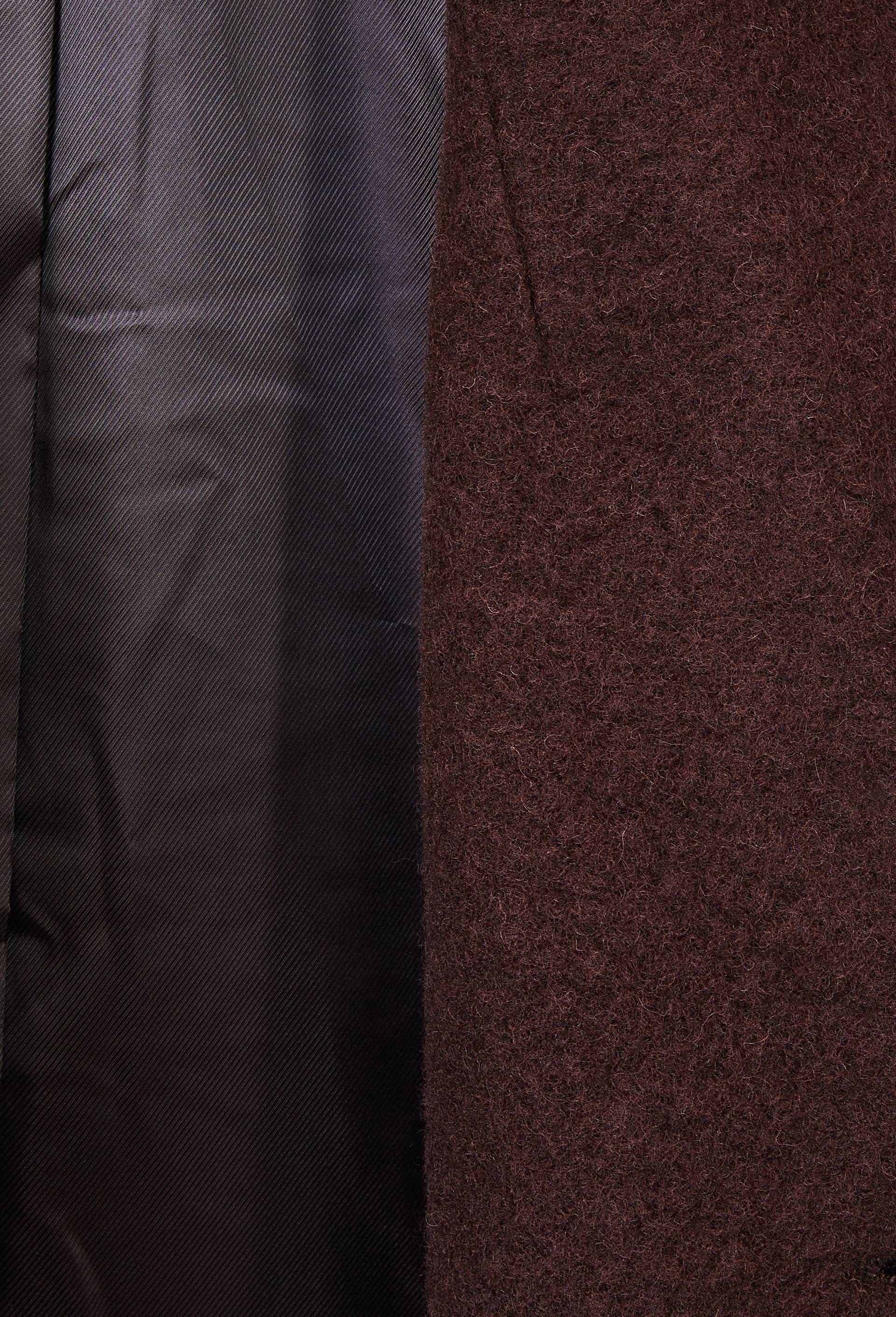 Manteau uni double boutonnage contenant de la laine, Brun, large image number 6.0