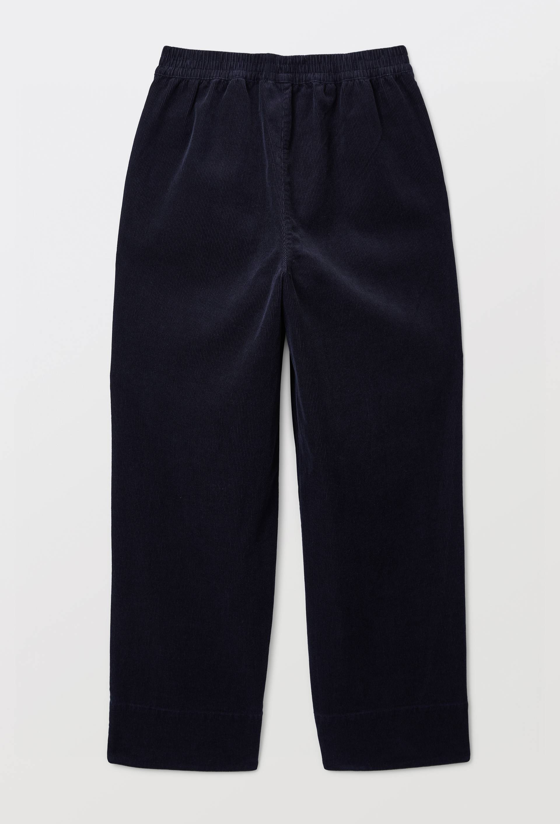 Pantalon large en velours taille &eacute;lastiqu&eacute;e, Bleu fonc&eacute;, large image number 3