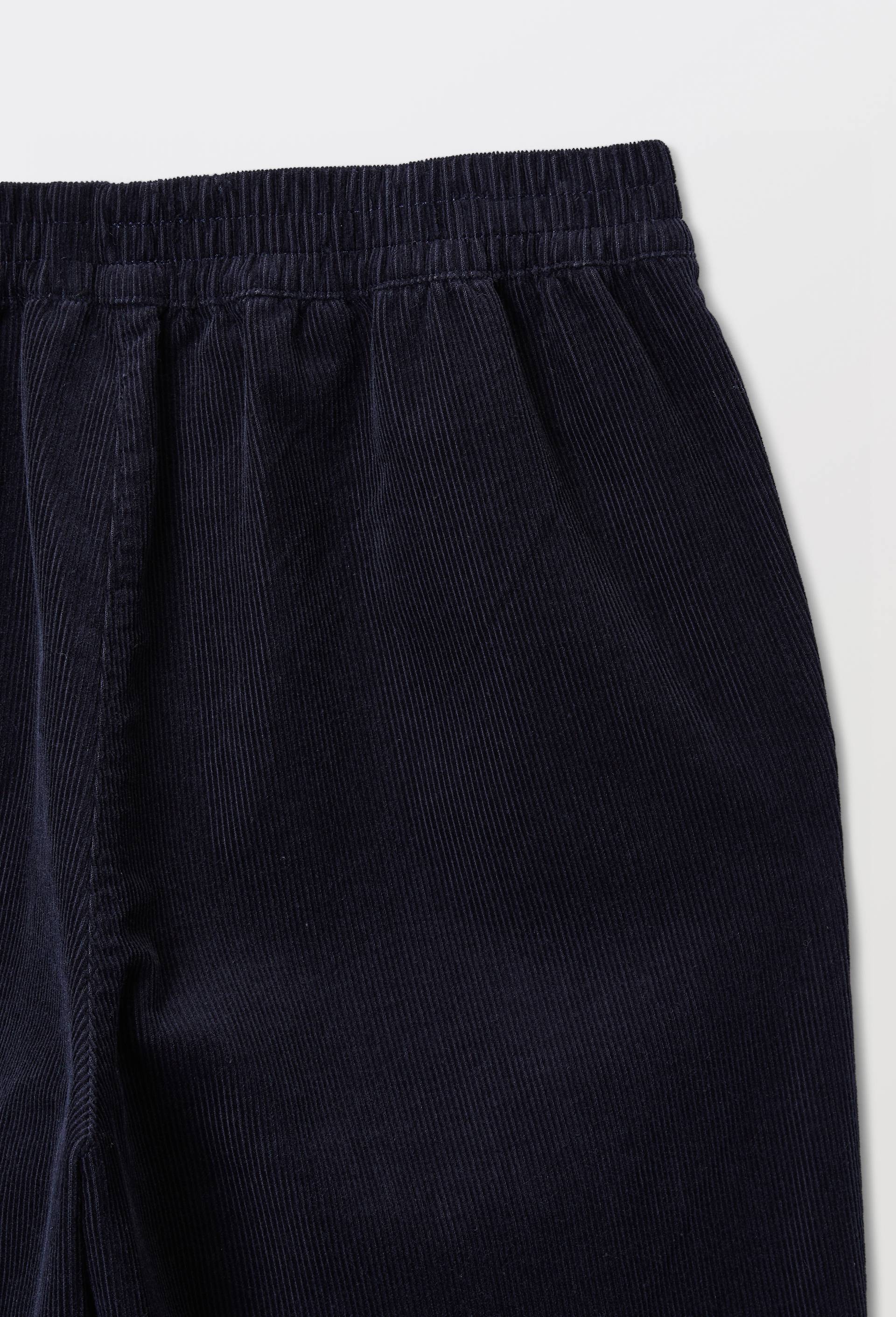 Pantalon large en velours taille &eacute;lastiqu&eacute;e, Bleu fonc&eacute;, large image number 5