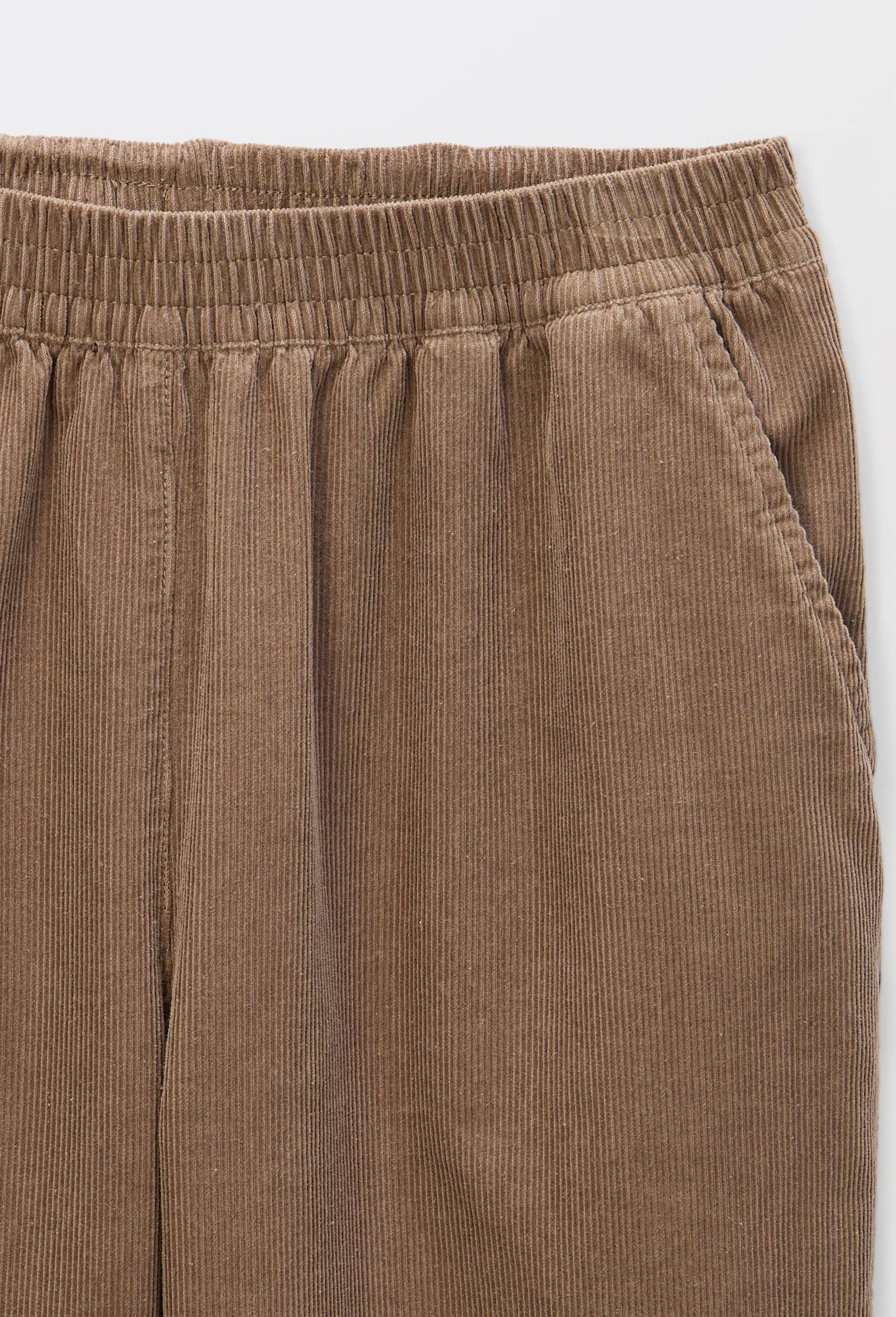 Pantalon large en velours taille &eacute;lastiqu&eacute;e, Brun, large image number 5