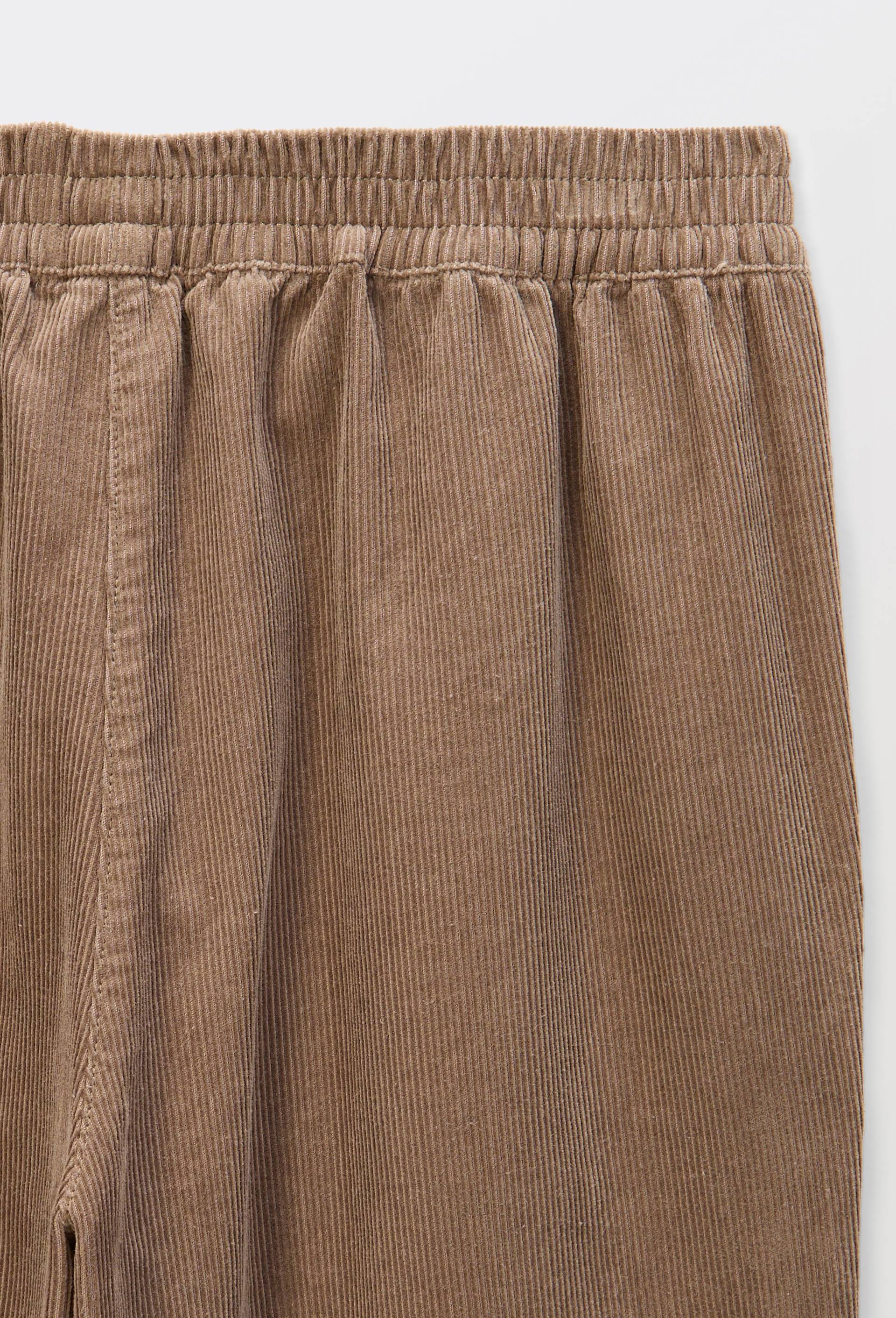 Pantalon large en velours taille &eacute;lastiqu&eacute;e, Brun, large image number 6
