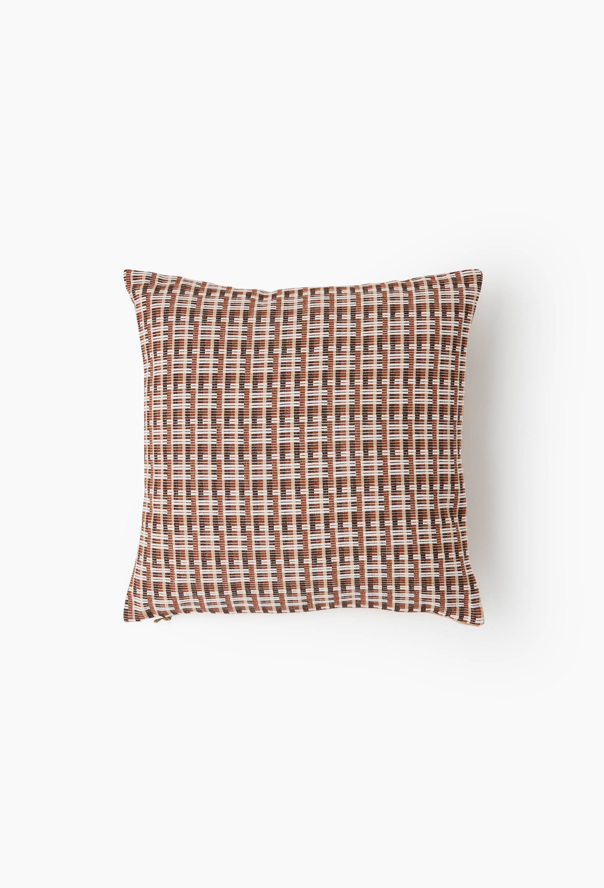 Coussin fantaisie carr&eacute;, 45x45cm, en coton, Brun, large image number 0