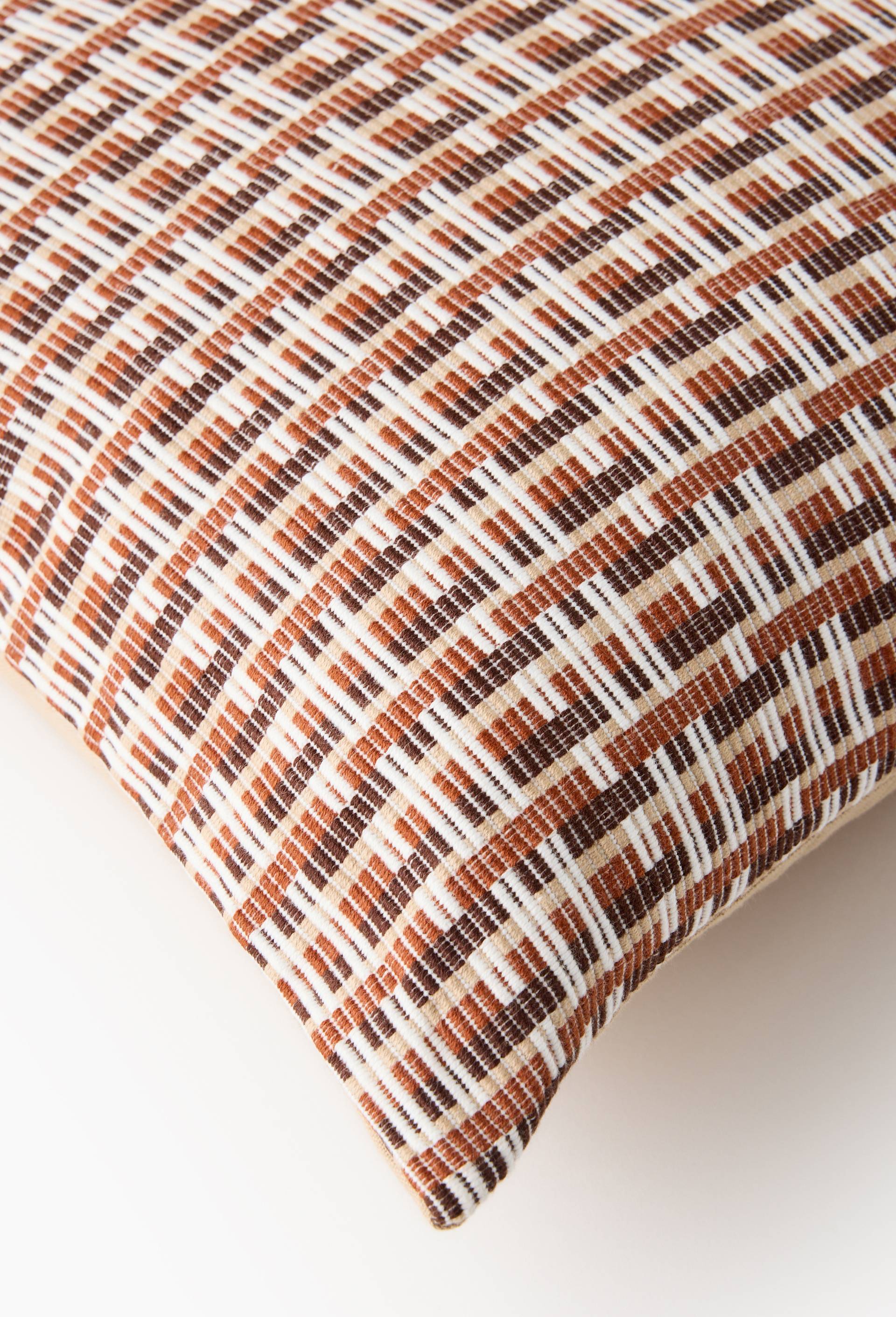 Coussin fantaisie carr&eacute;, 45x45cm, en coton, Brun, large image number 1