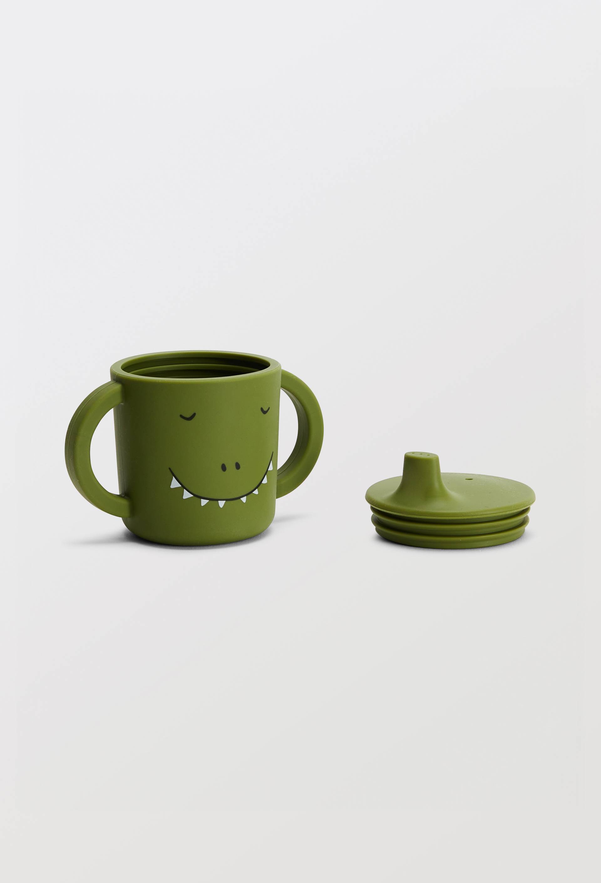 SILICONE SIPPY CUP MR DINO, Vert clair, large image number 1.0