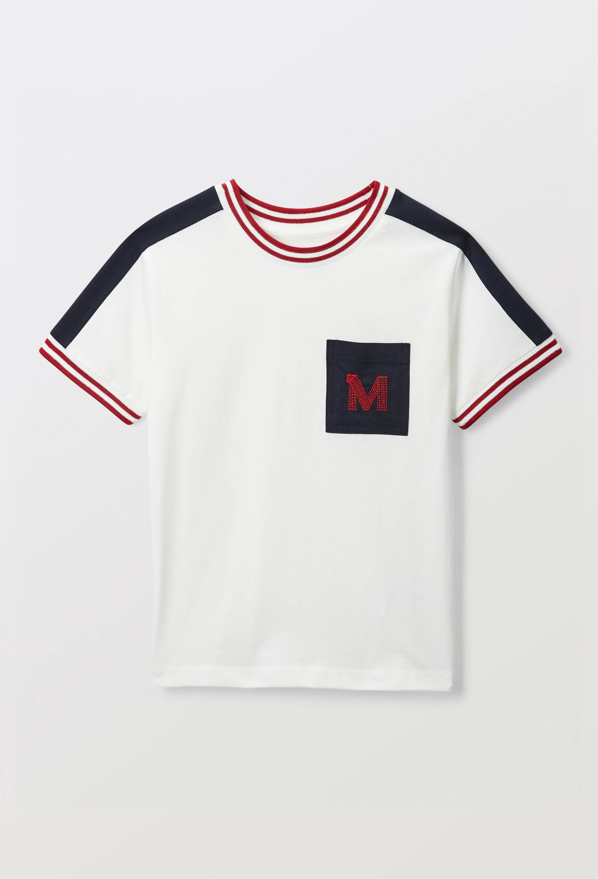 T-shirt sport manches courtes avec poche en coton, Beige clair, large image number 0