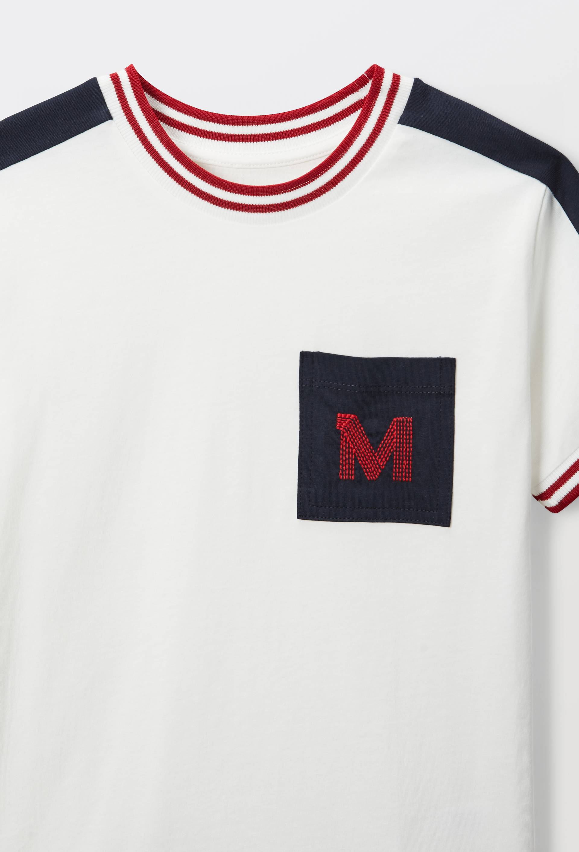 T-shirt sport manches courtes avec poche en coton, Beige clair, large image number 2.0
