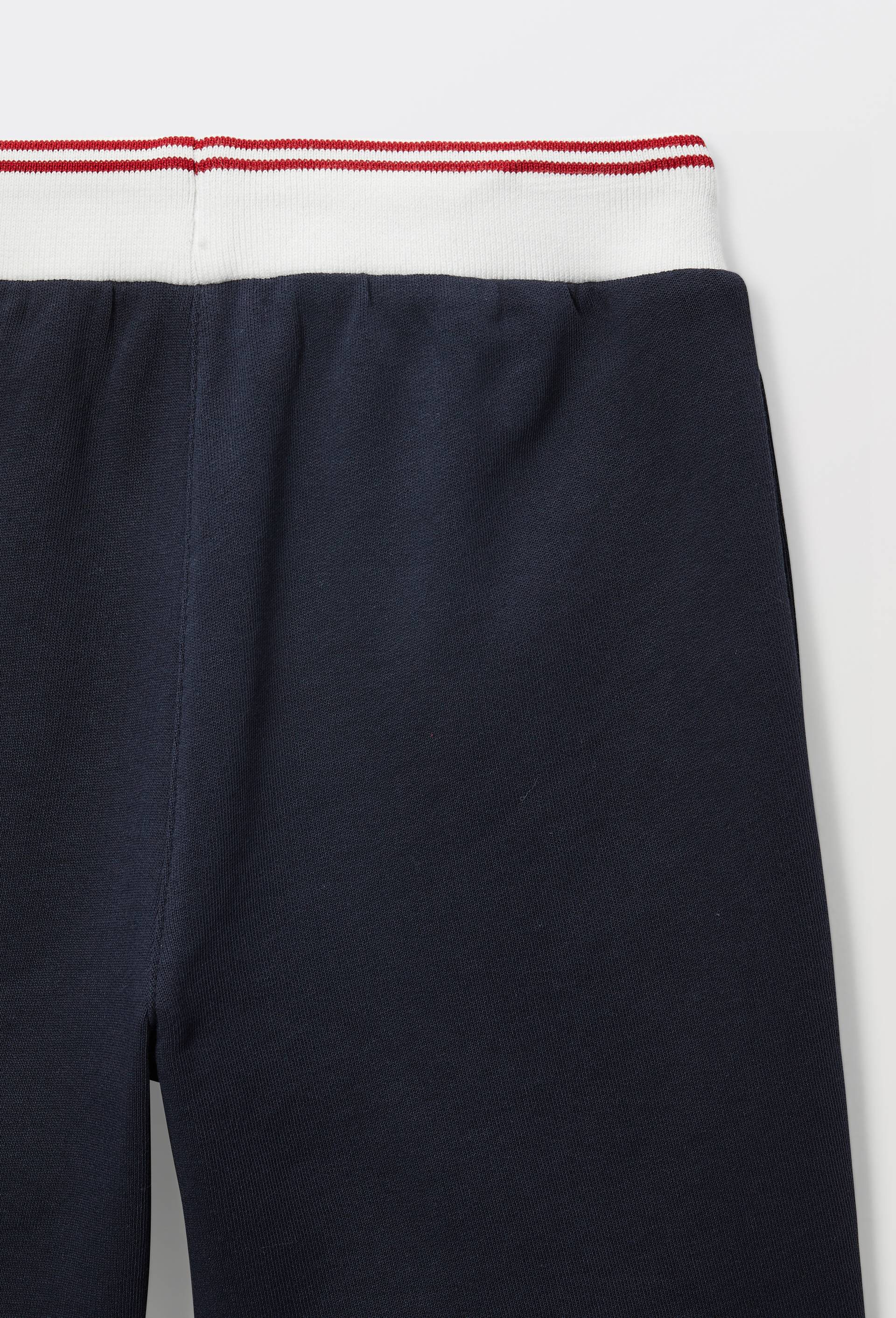 Short sport taille &eacute;lastiqu&eacute;e en coton, Bleu fonc&eacute;, large image number 2.0