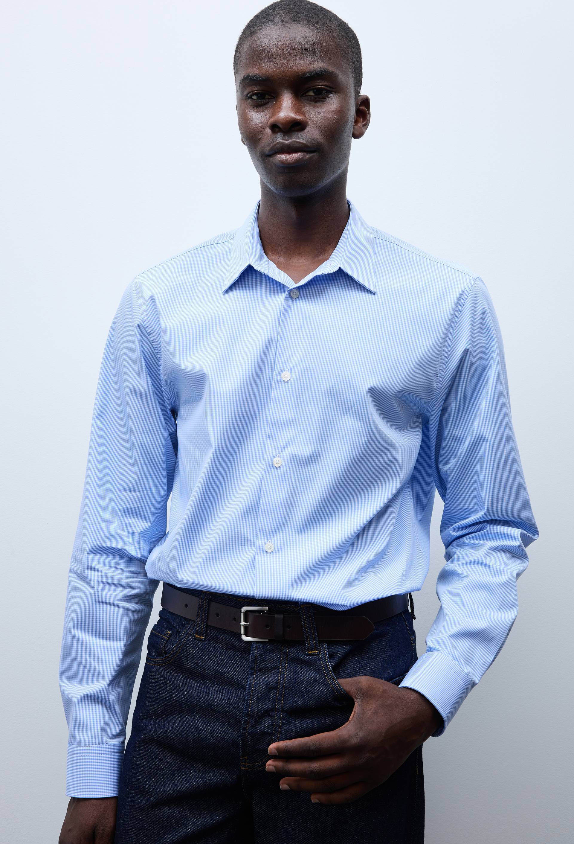 Chemise formelle vichy en coton, Bleu clair, large image number 0.0