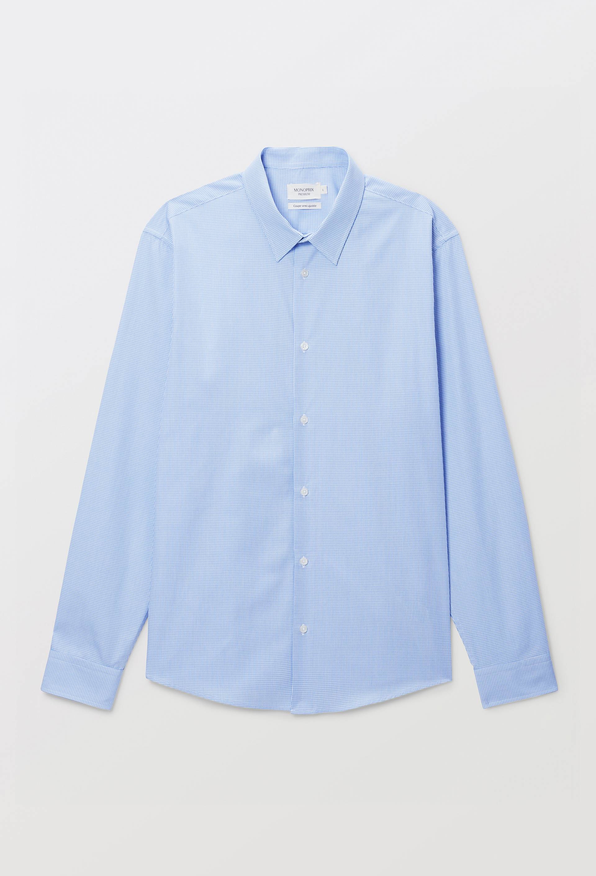 Chemise formelle vichy en coton, Bleu clair, large image number 2.0