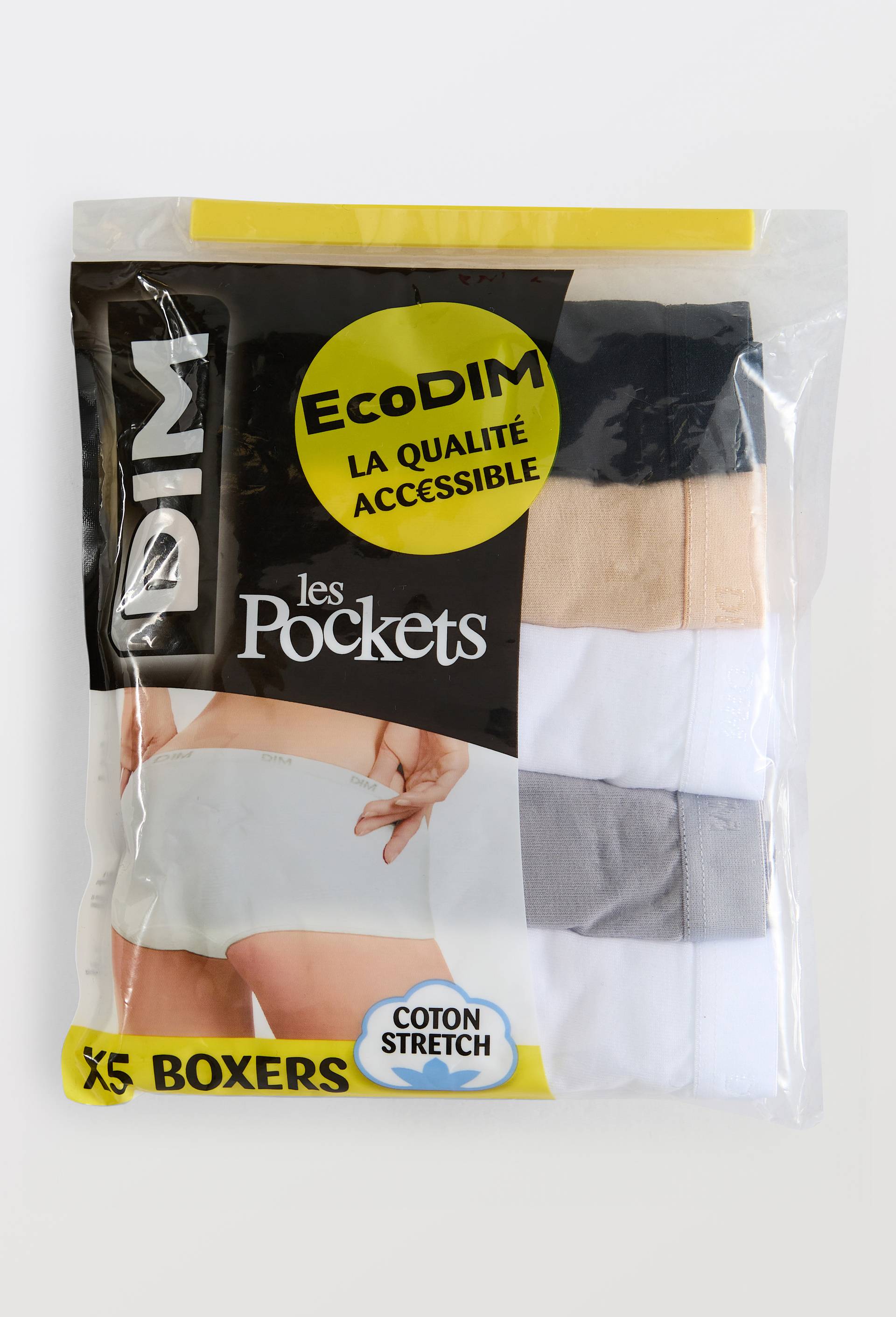 Lot de 5 boxers en coton ECO DIM, Blanc, large image number 2.0