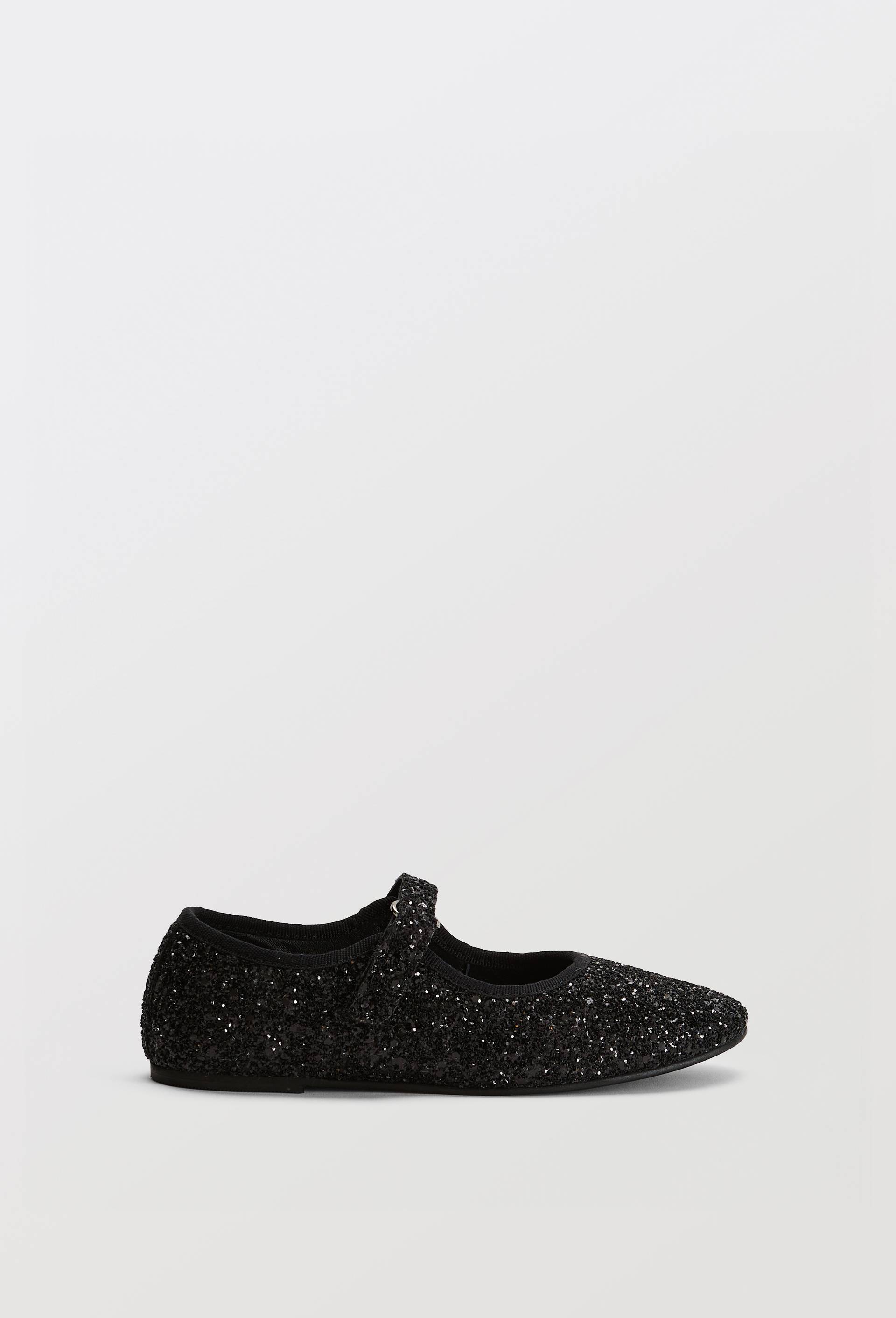 Salom&eacute;s en cuir &agrave; paillettes, Noir, large image number 1.0
