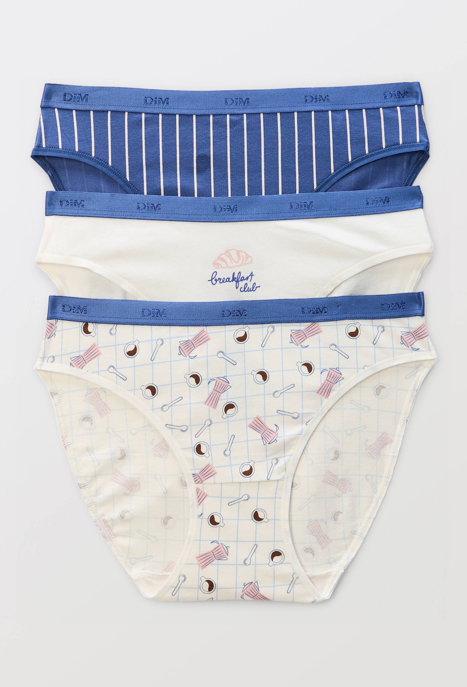 Lot de 3 boxers fantaisie en coton POCKET DIM, Blanc, swatch image