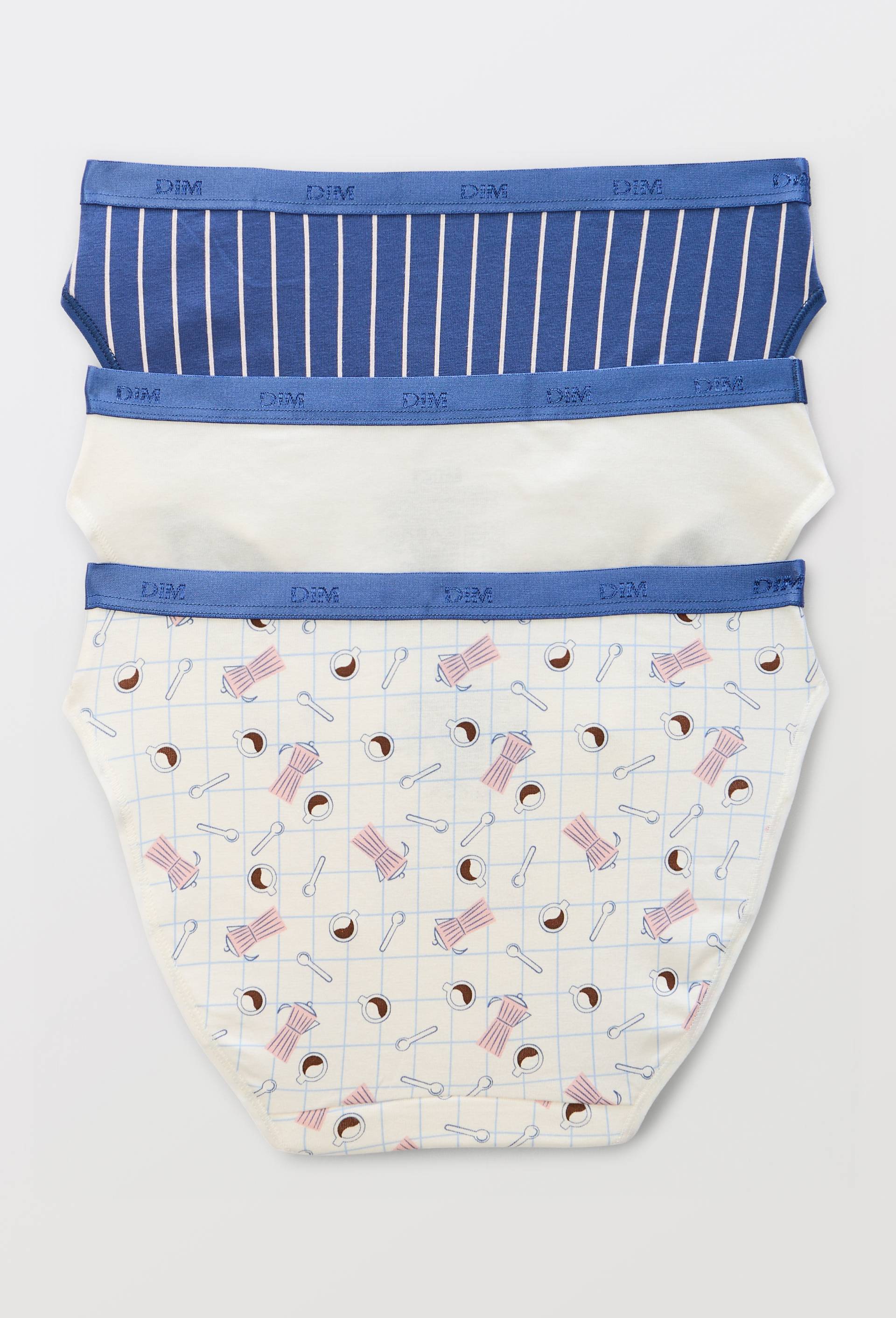 Lot de 3 boxers fantaisie en coton POCKET DIM, Blanc, large image number 1.0