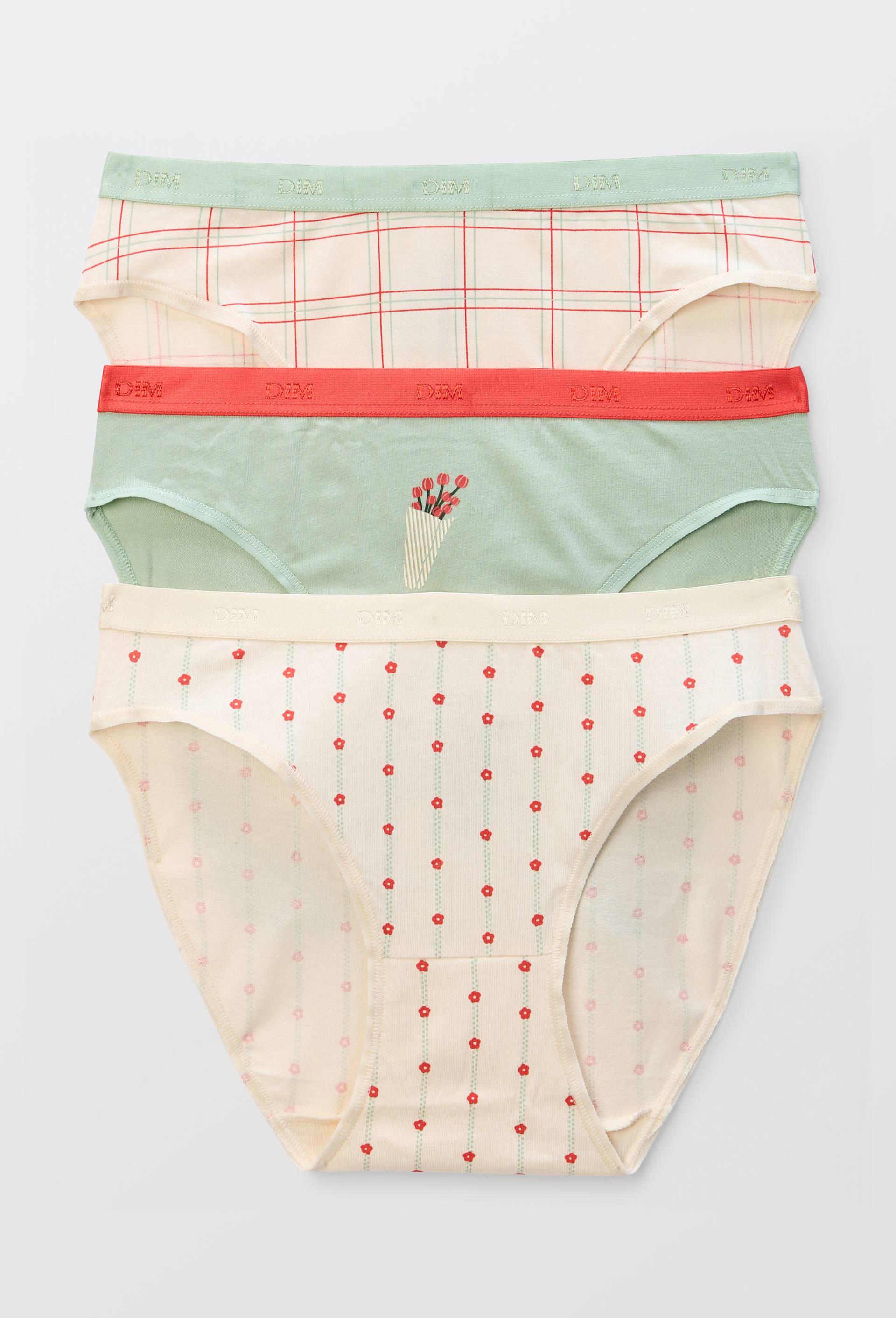 Lot de 3 boxers fantaisie en coton POCKET DIM, Vert clair, large image number 0.0