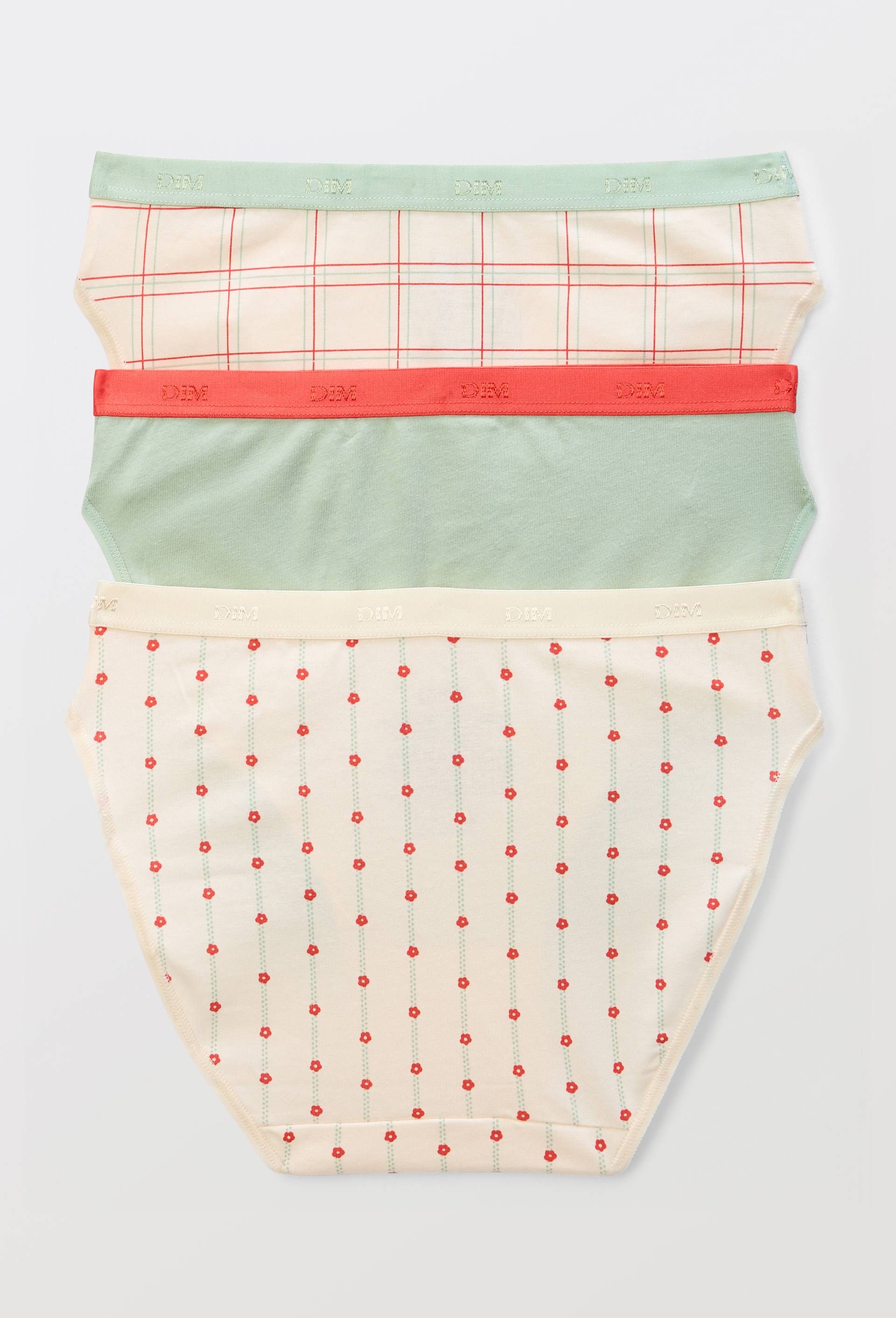 Lot de 3 boxers fantaisie en coton POCKET DIM, Vert clair, large image number 1.0