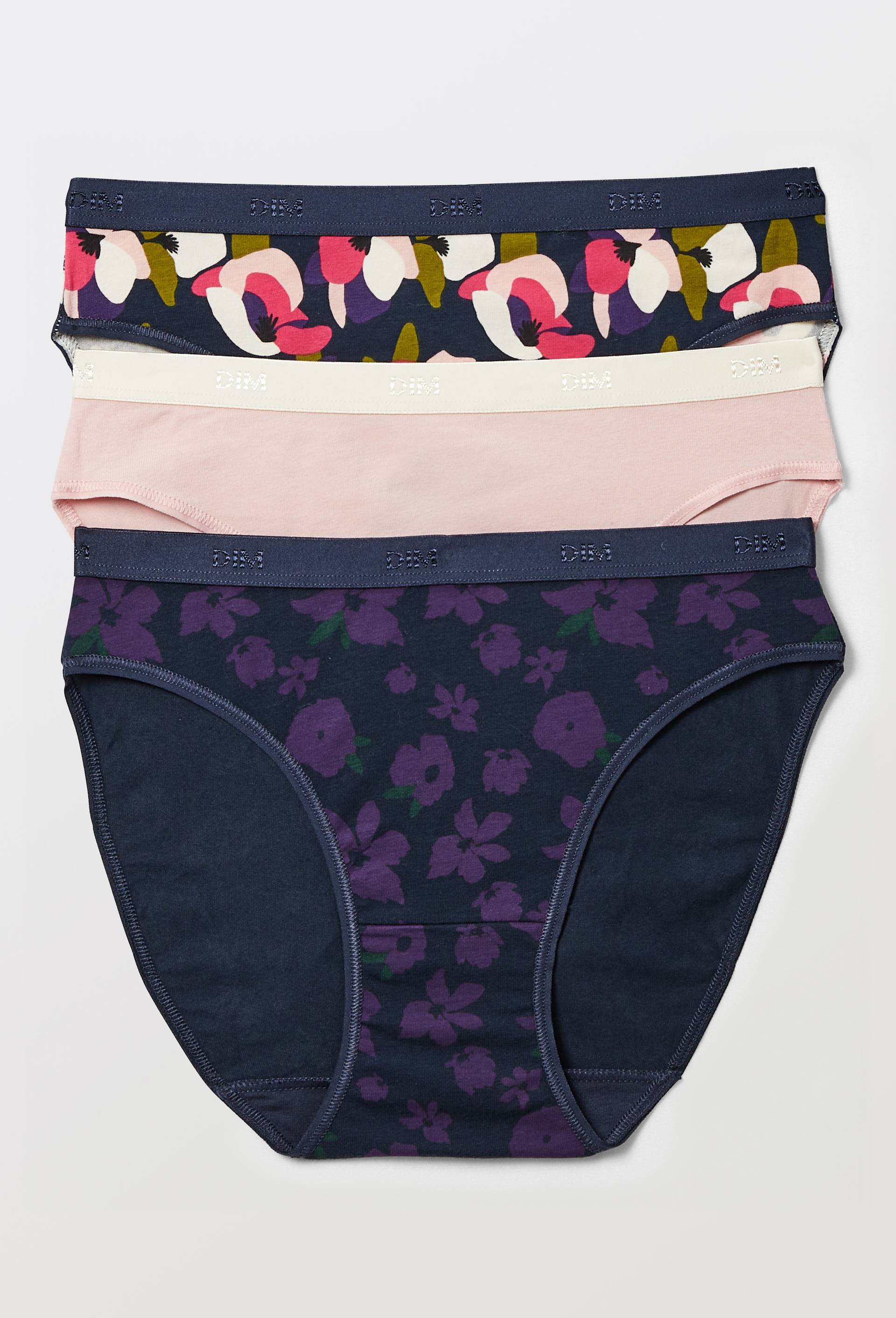 Lot de 3 boxers fantaisie en coton POCKET DIM, Bleu fonc&eacute;, large image number 0