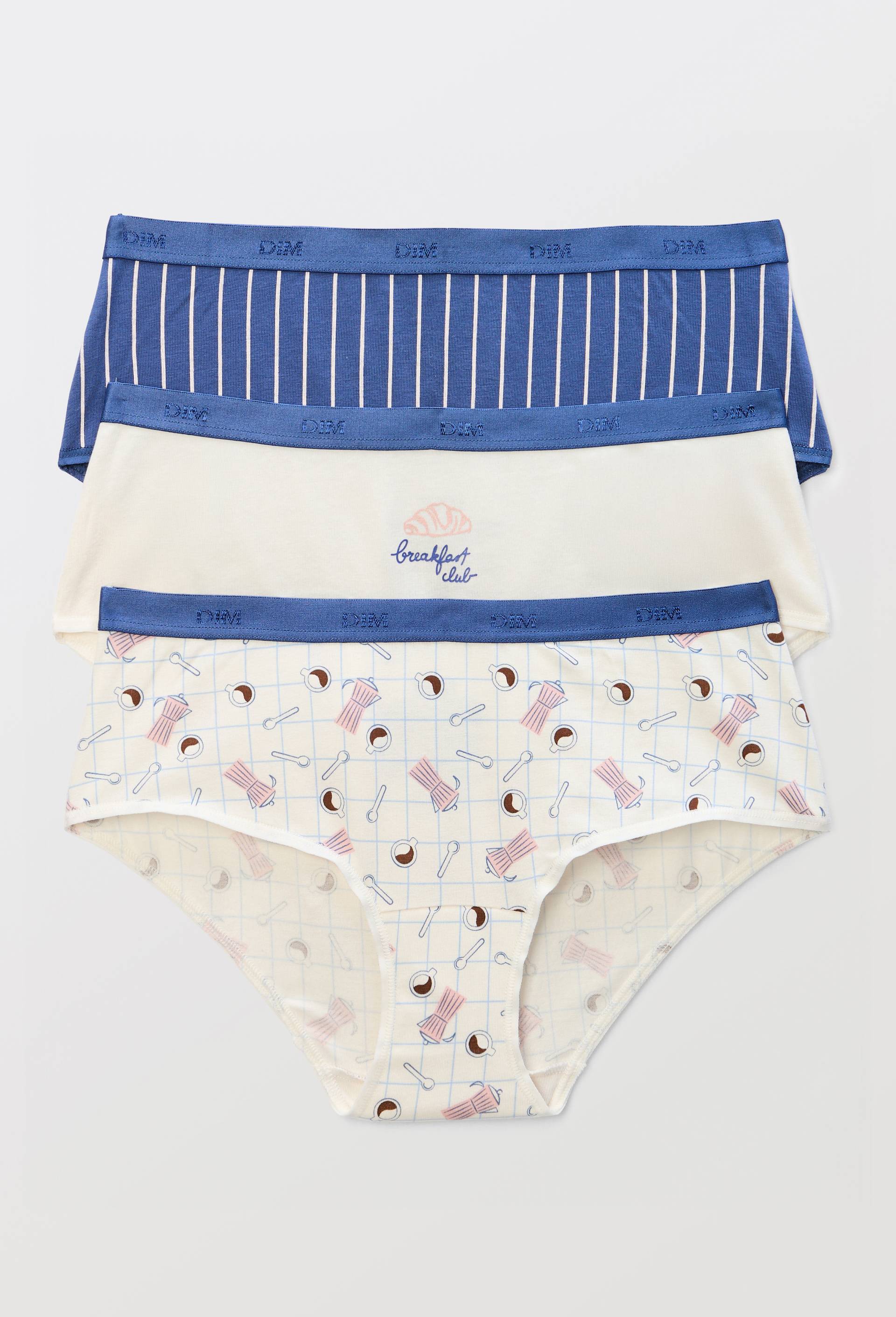 Lot de 3 boxers fantaisie en coton POCKET DIM, Blanc, large image number 0.0