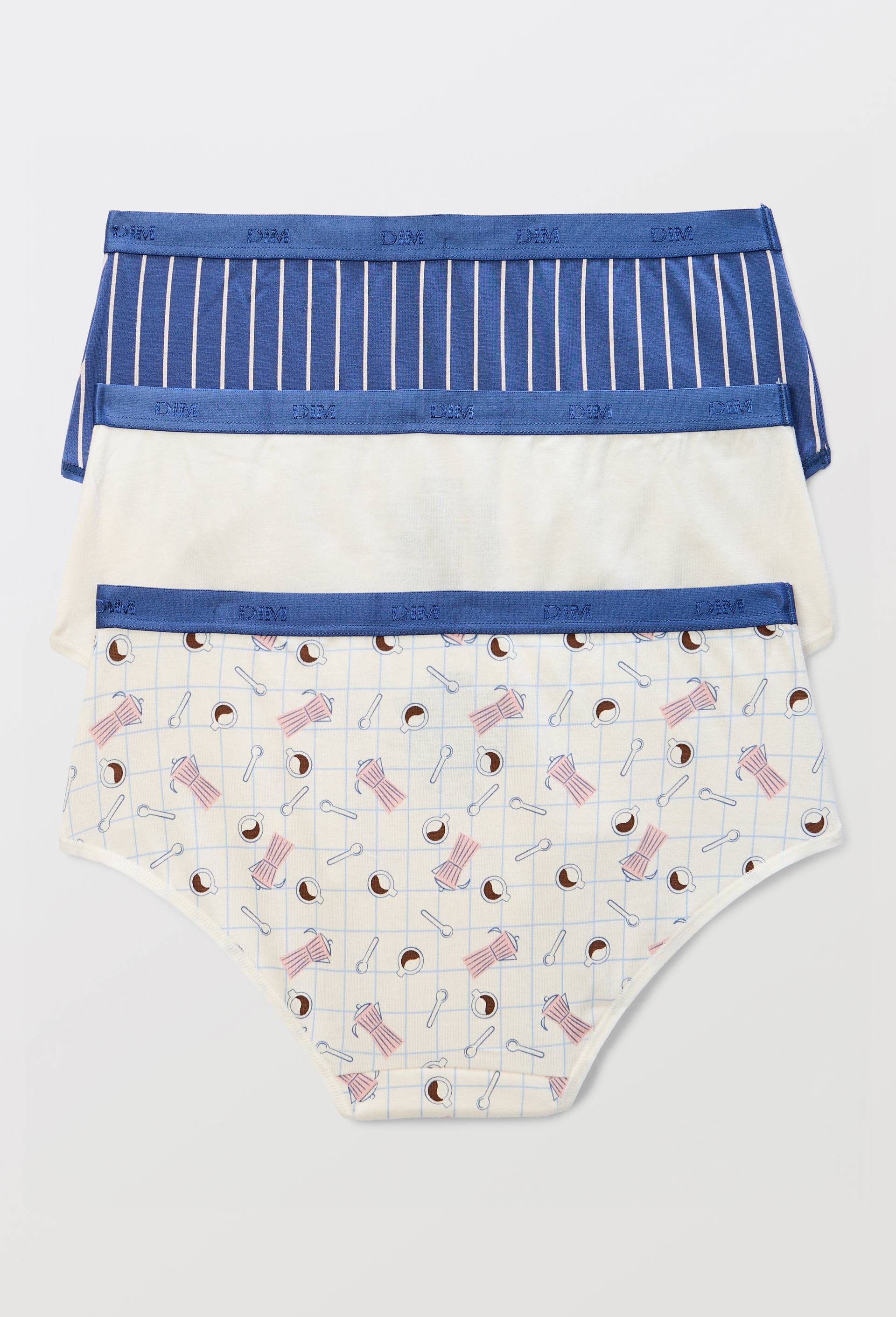 Lot de 3 boxers fantaisie en coton POCKET DIM, Blanc, large image number 1.0