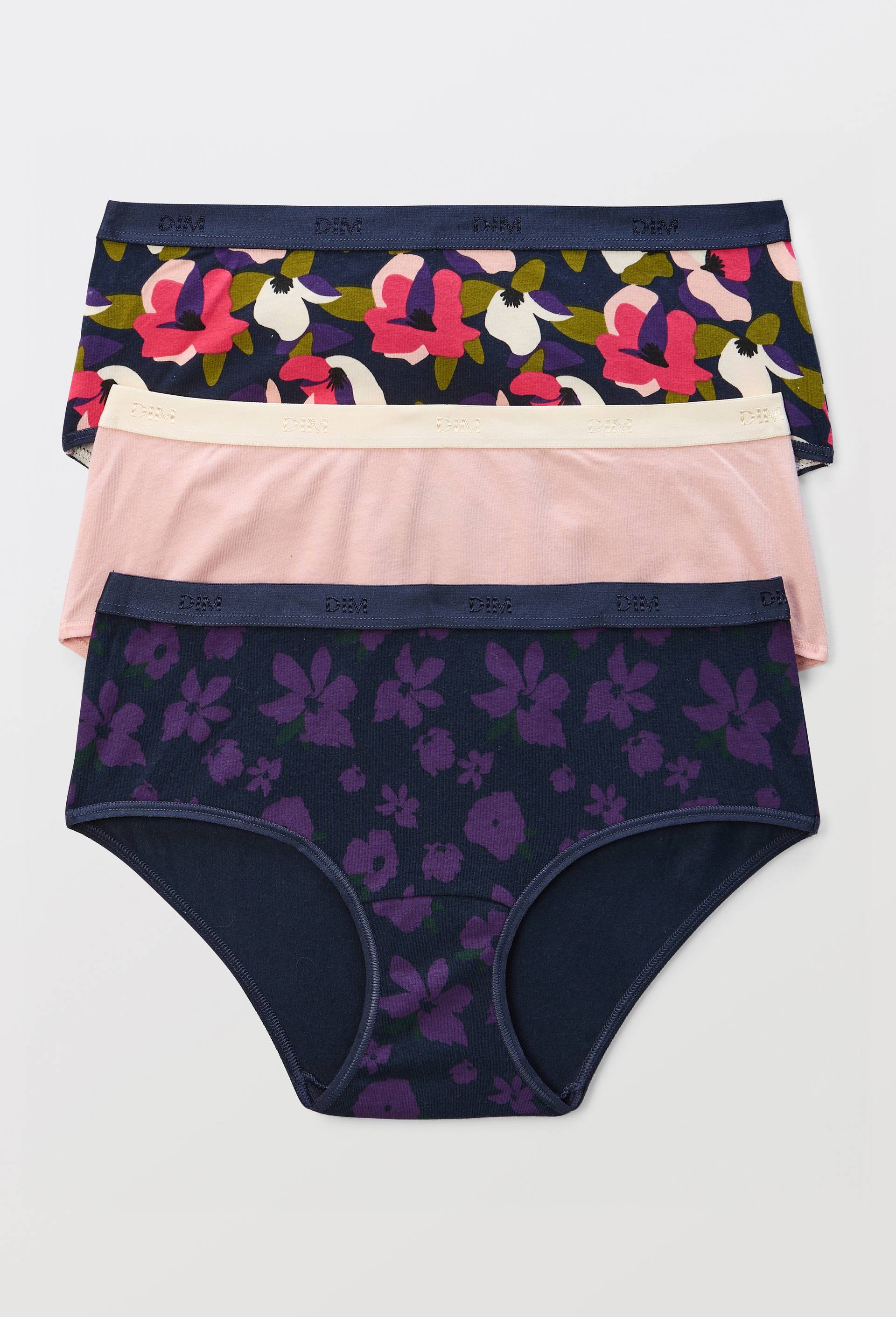 Lot de 3 boxers fantaisie en coton POCKET DIM, Bleu fonc&eacute;, large image number 0