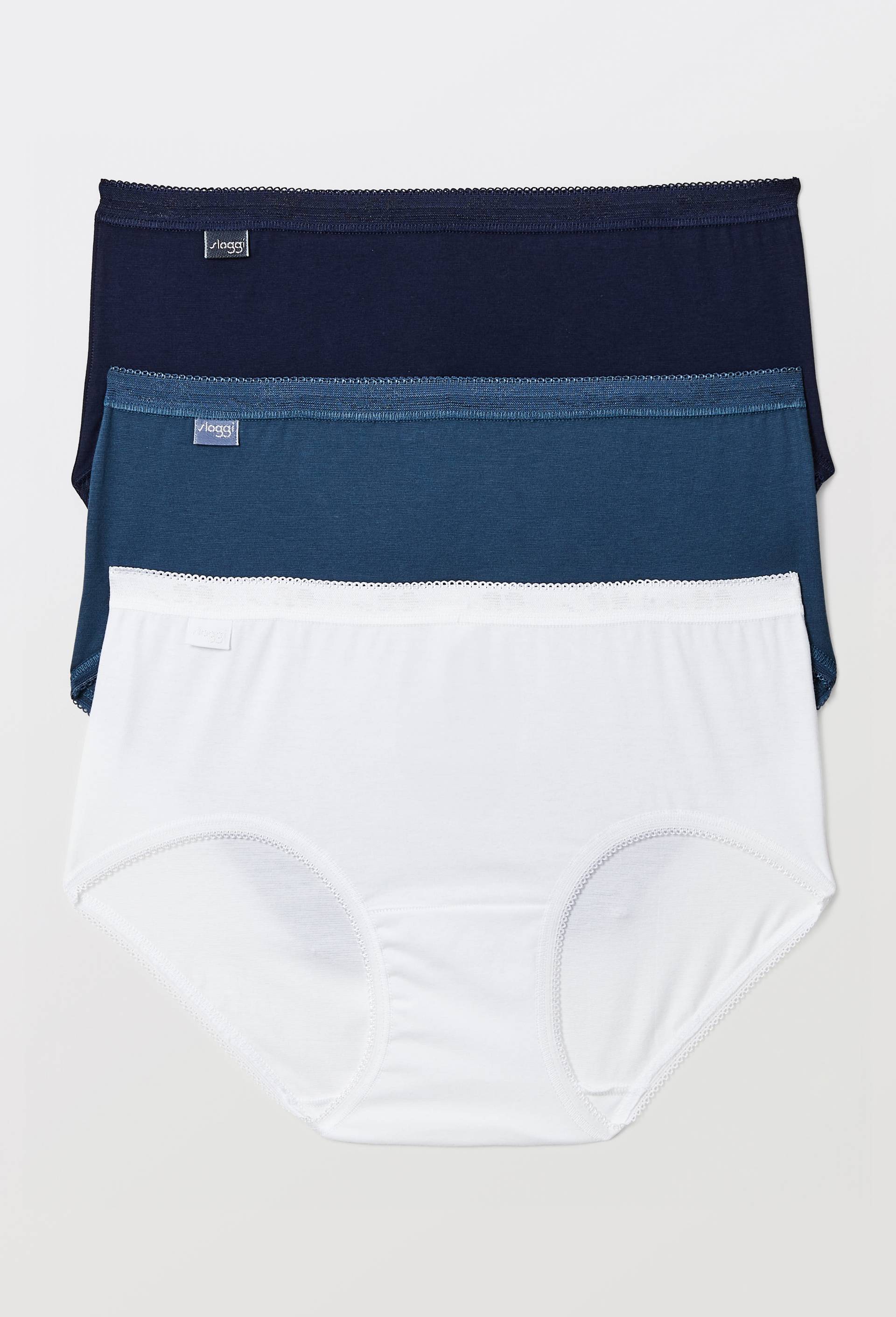 Lot de 3 culottes midi en coton Sloggi, Bleu fonc&eacute;, large image number 0