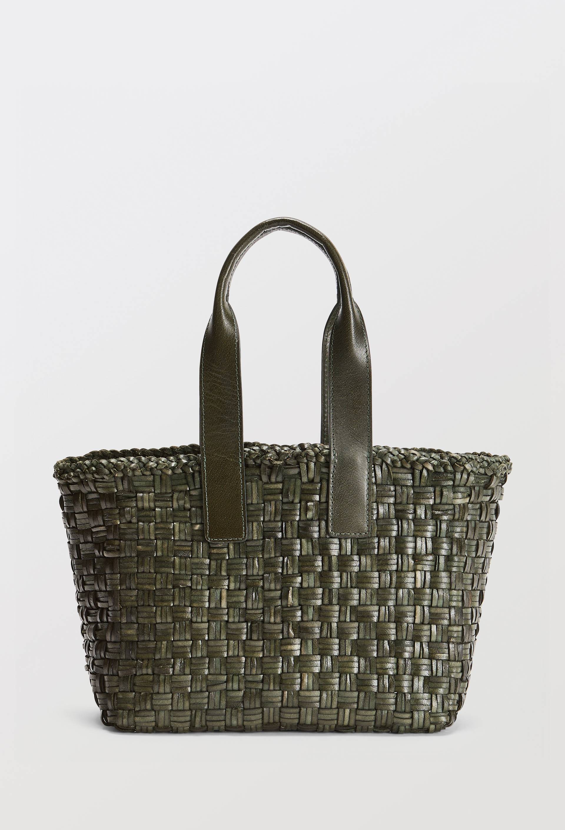 Sac en cuir tress&eacute; - MUS&Eacute;E D'ORSAY x MONOPRIX, Vert fonc&eacute;, large image number 3.0