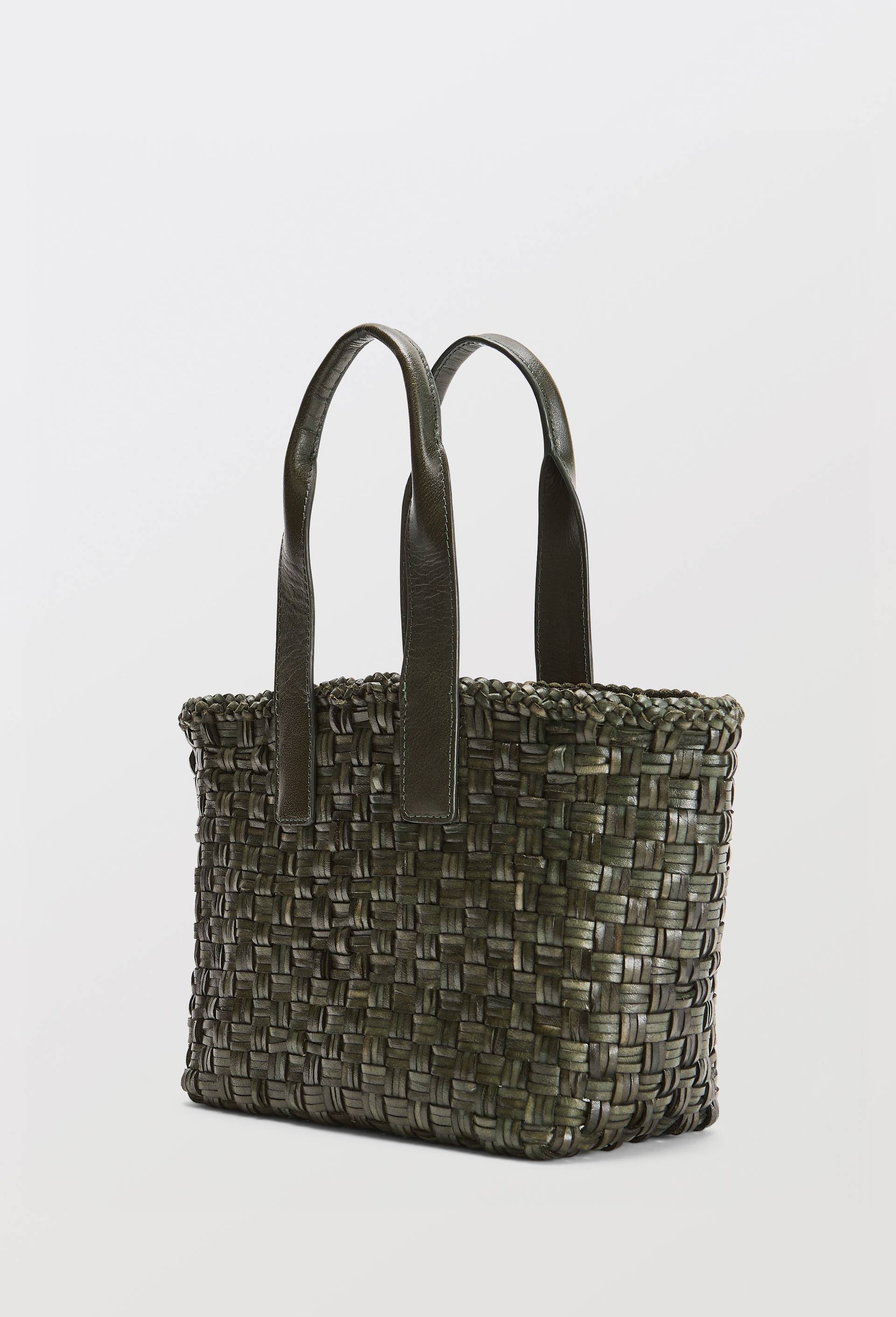 Sac en cuir tress&eacute; - MUS&Eacute;E D'ORSAY x MONOPRIX, Vert fonc&eacute;, large image number 4