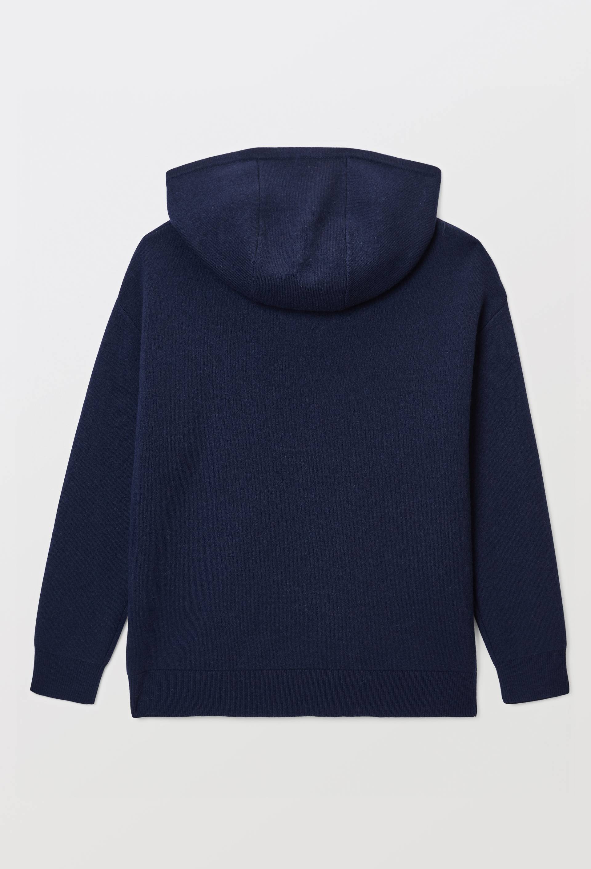 Pull &agrave; capuche en laine homewear, Bleu fonc&eacute;, large image number 3