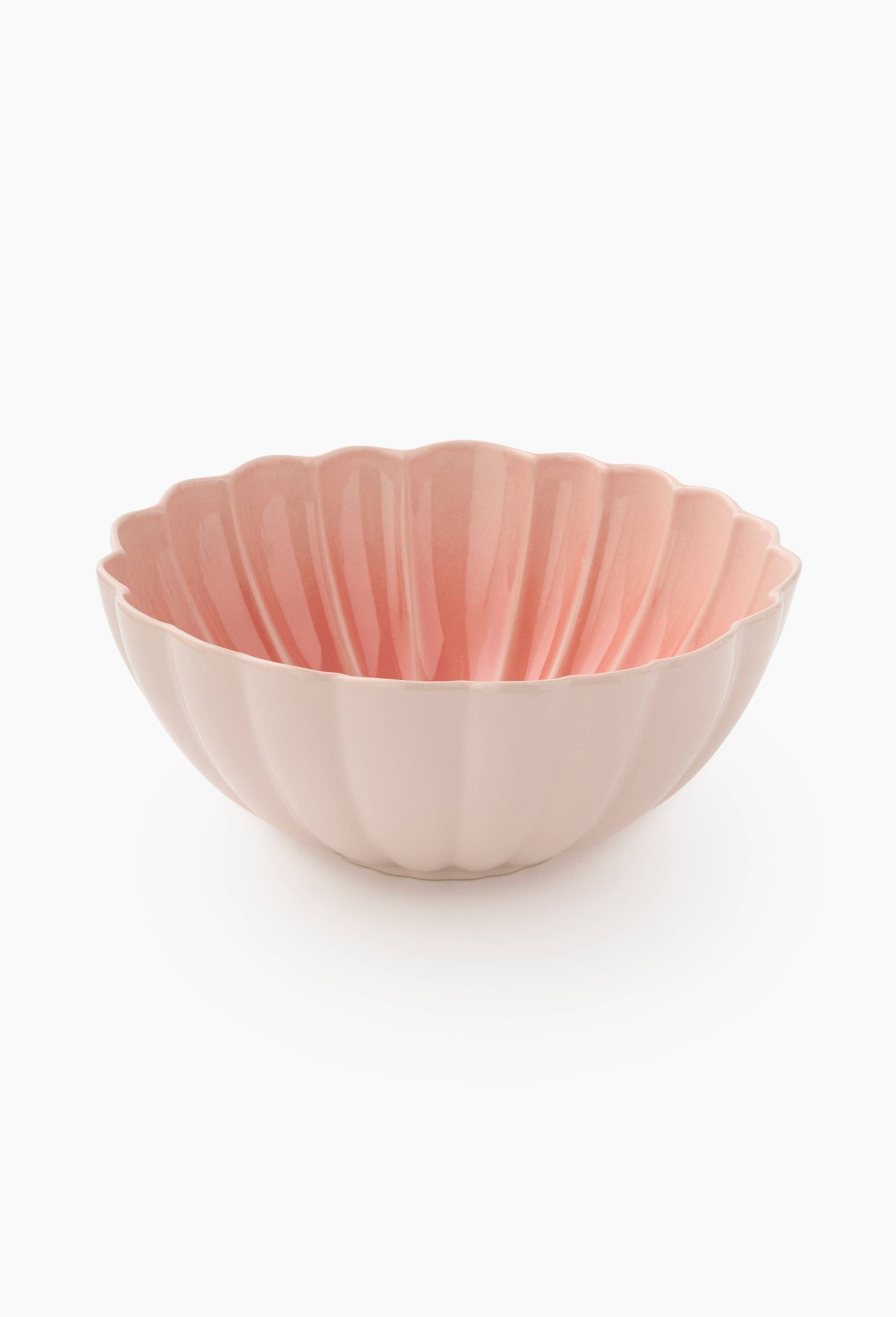Saladier fleur, 27cm, en c&eacute;ramique - MESTIZ x MONOPRIX, Rose, large image number 0