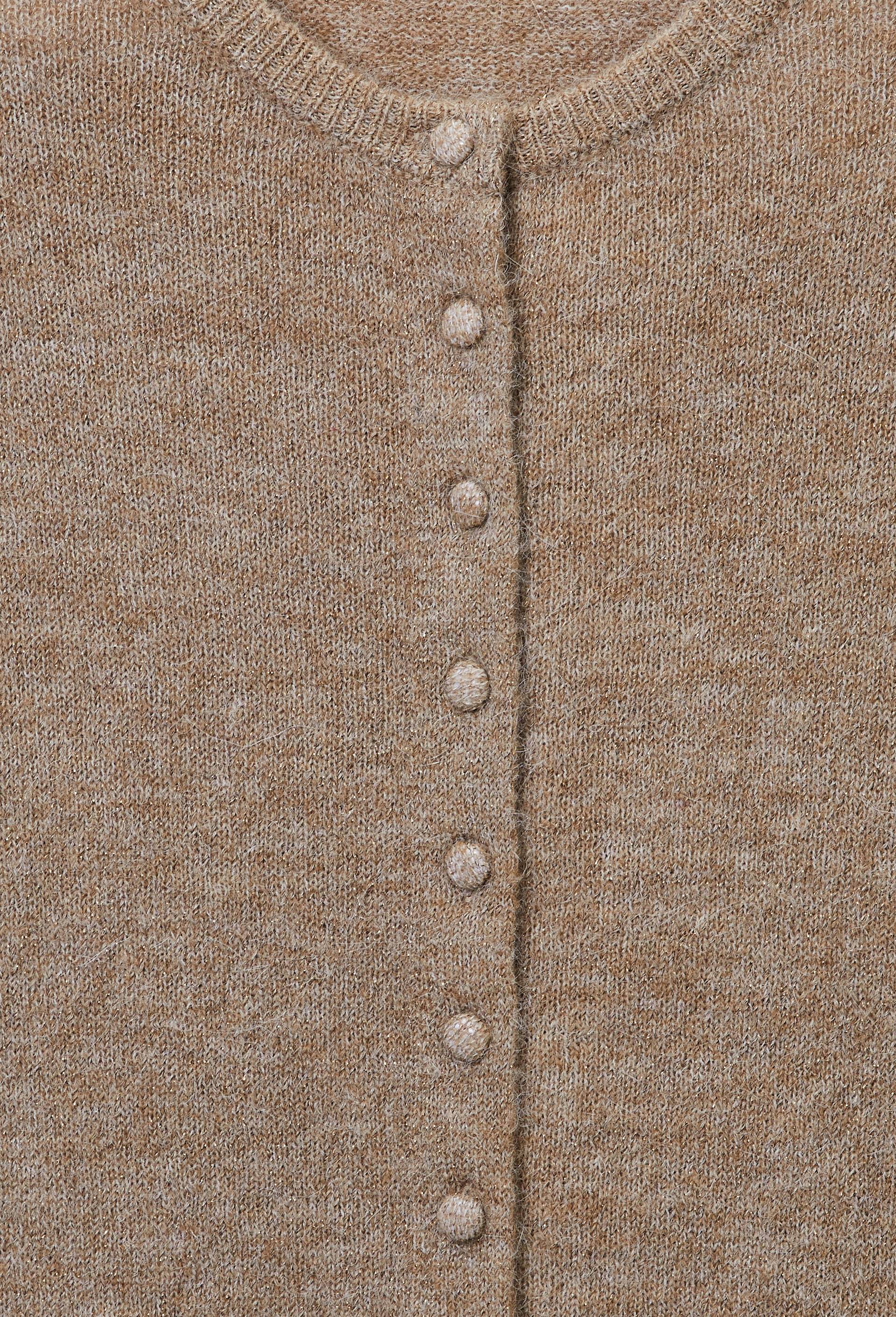 Cardigan manches longues &agrave; fibres m&eacute;talliques, Brun clair, large image number 4