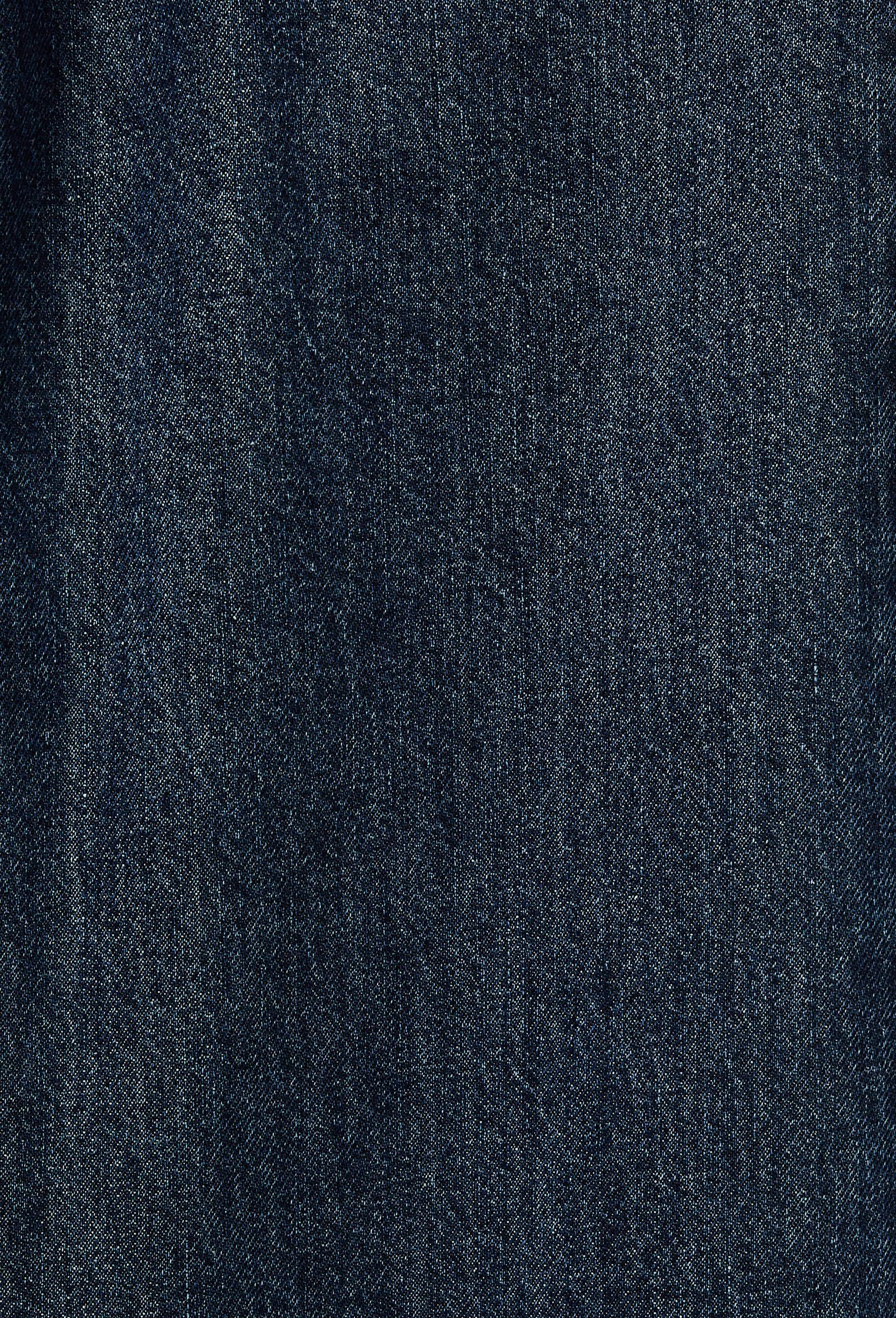Jean droit &eacute;largi taille descendue, Bleu fonc&eacute;, large image number 5.0