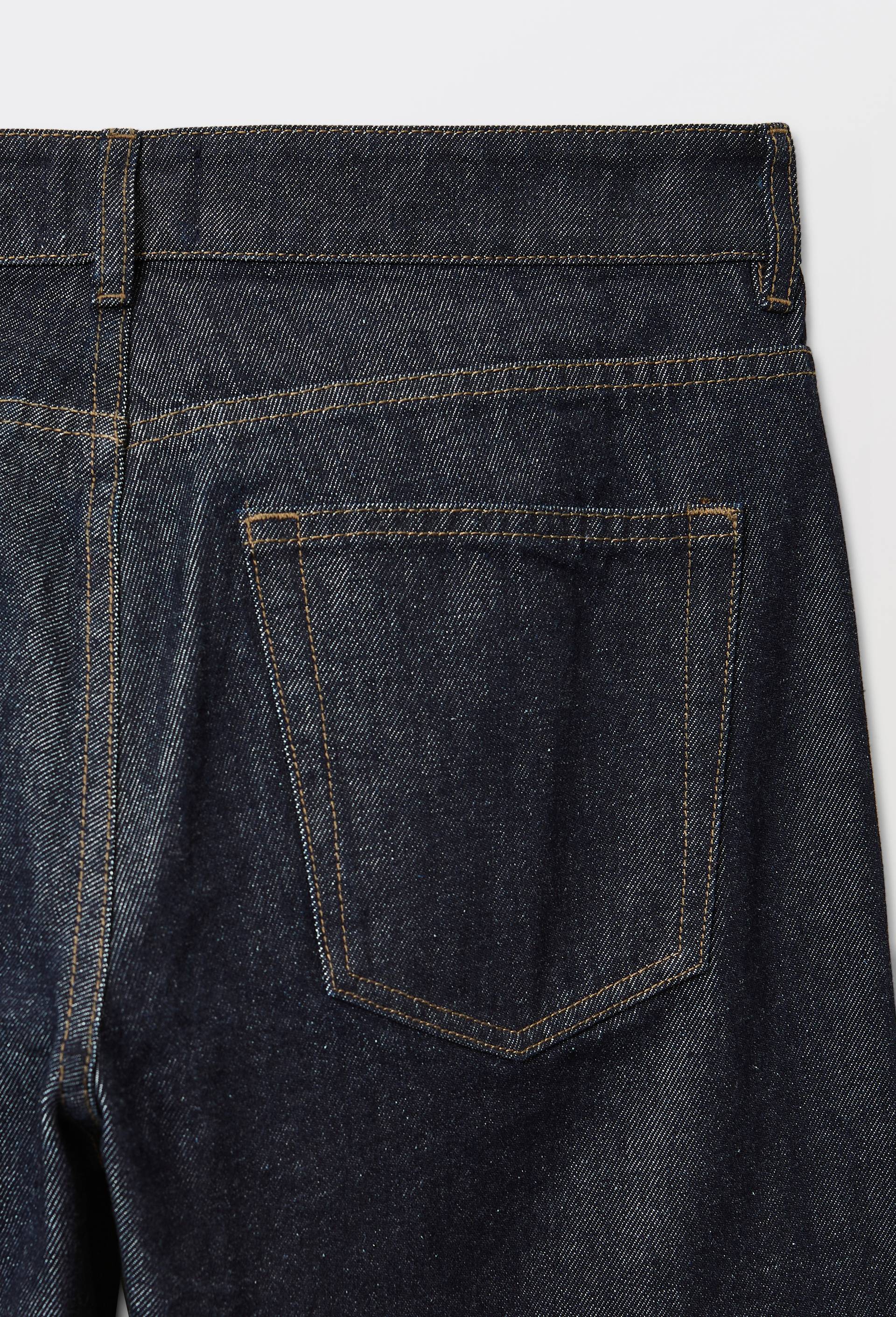 Jean droit &eacute;largi taille descendue, Bleu fonc&eacute;, large image number 5