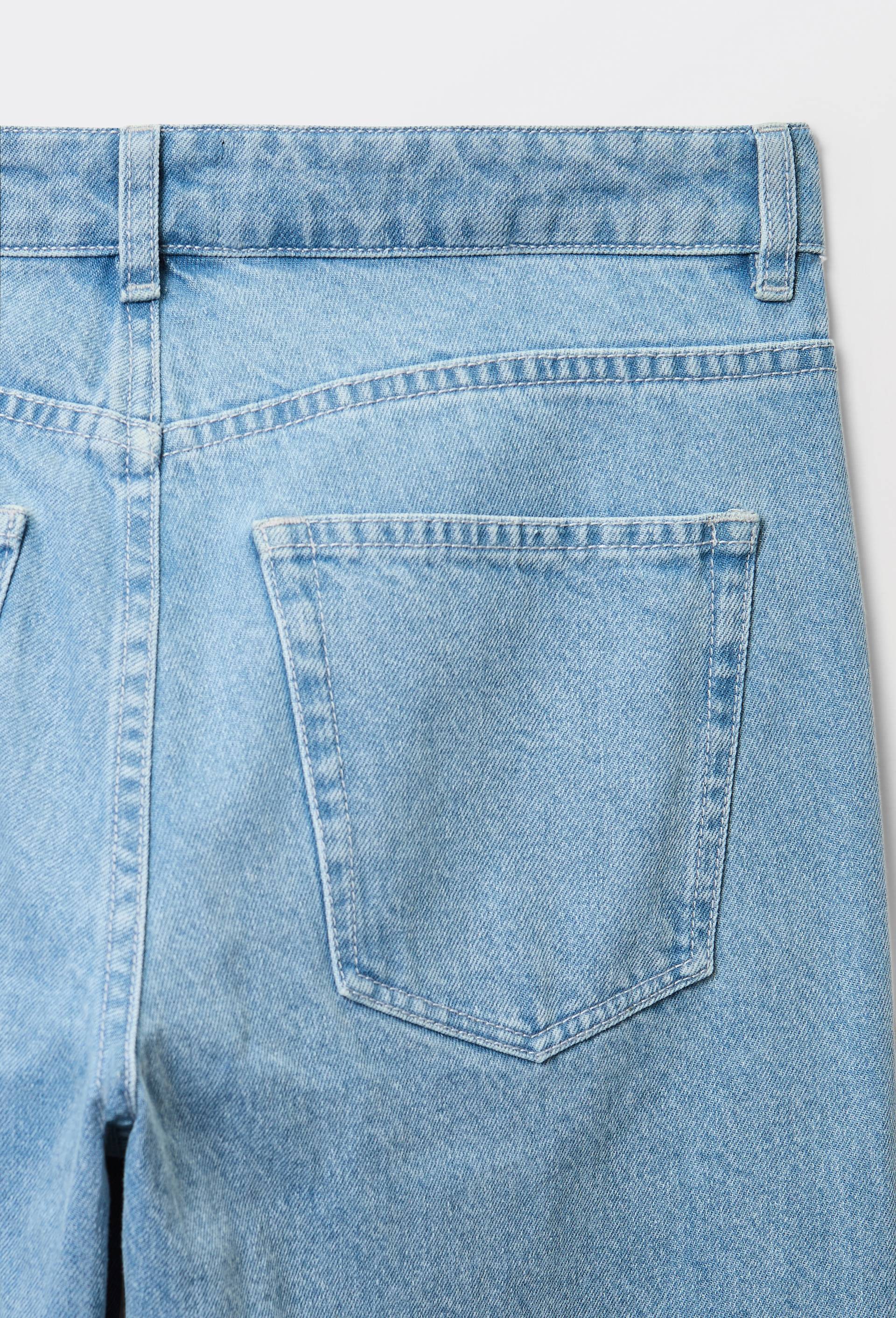 Jean droit &eacute;largi taille descendue, Bleu clair, large image number 5.0