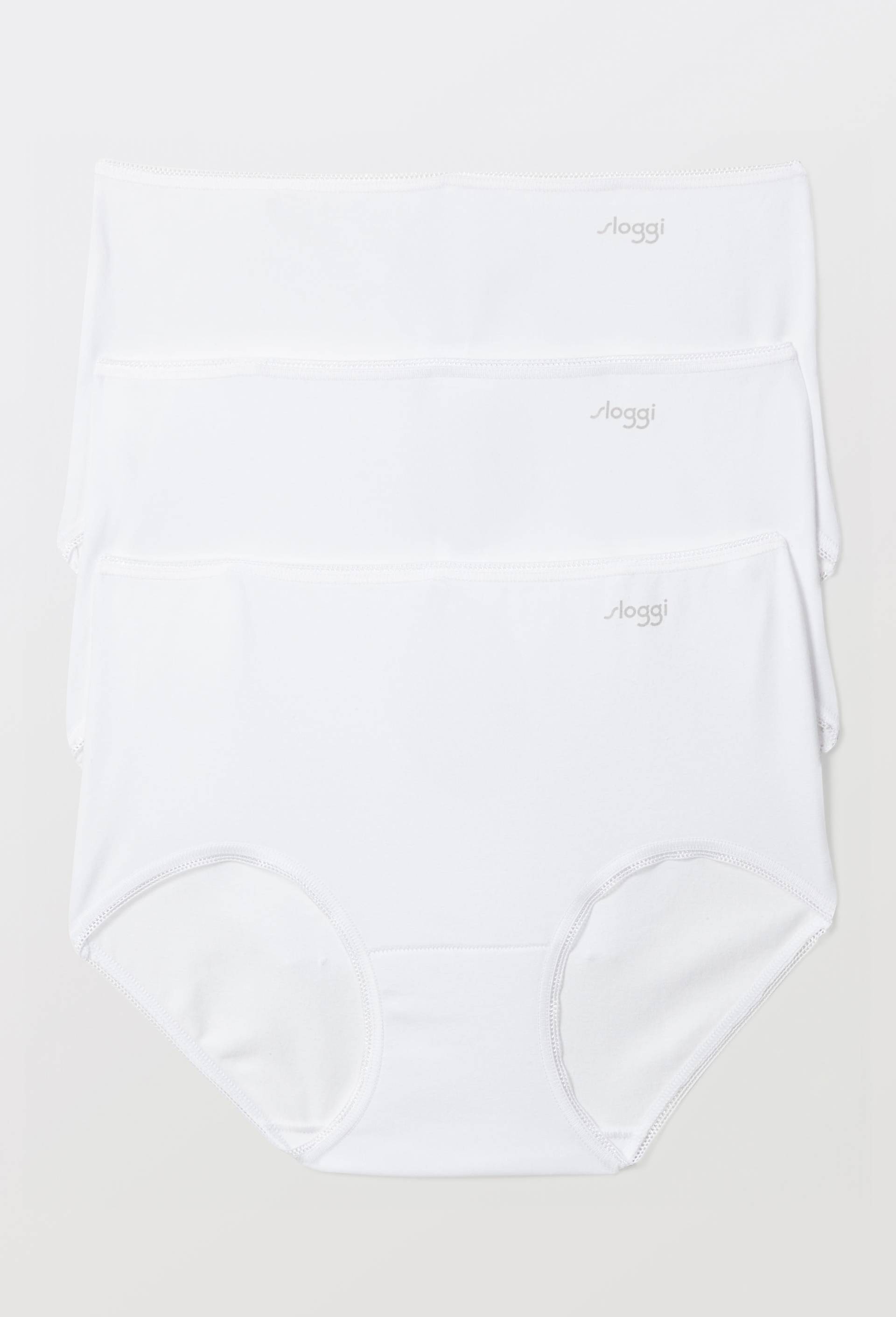 Lot de 3 culottes midi en coton Sloggi, Blanc, large image number 0