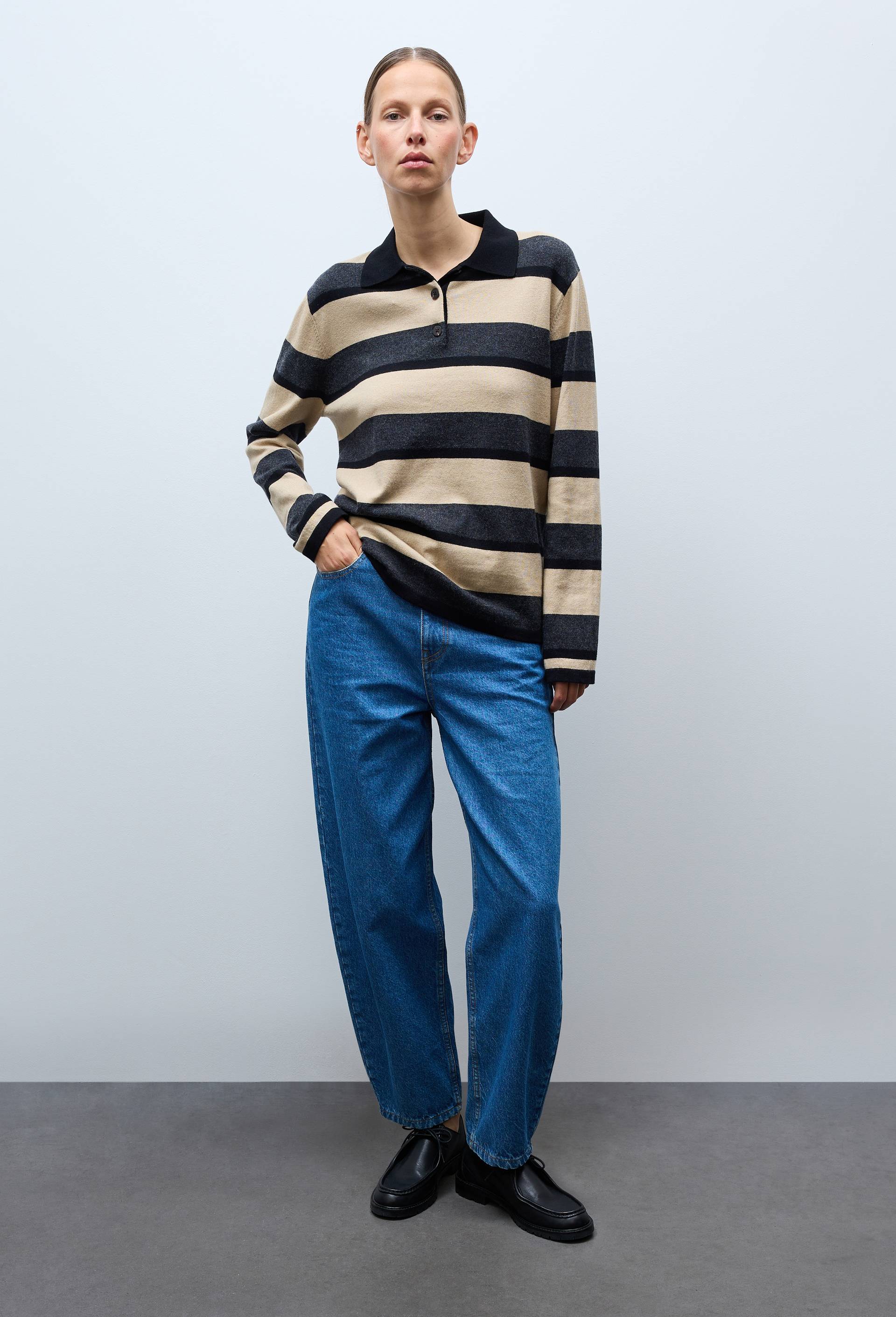 Jean barrel, Bleu fonc&eacute;, large image number 0