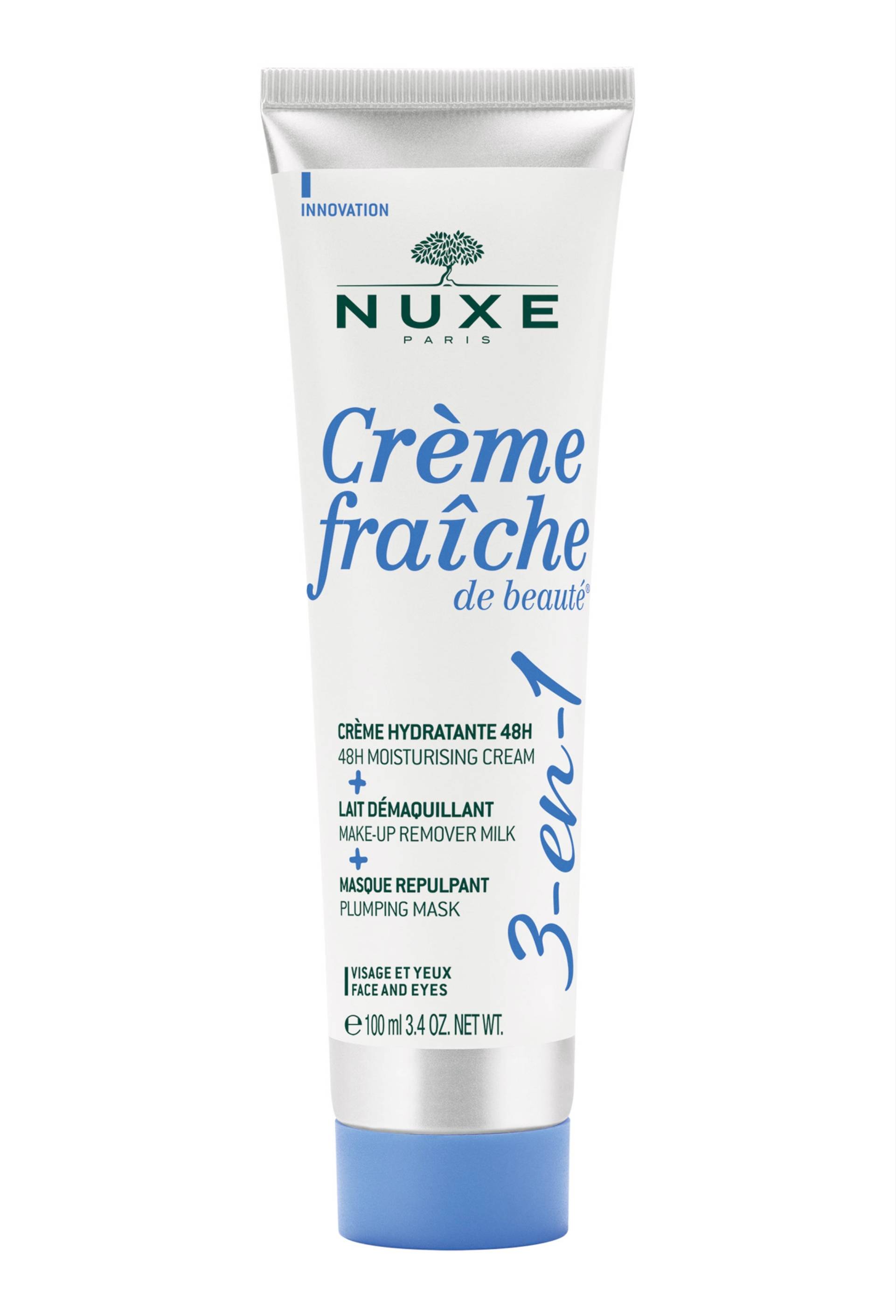 Cr&egrave;me fraiche de beaut&eacute; cr&egrave;me 3-en-1 visage, hydratant, d&eacute;maquillant, masque, Transparent, large image number 0