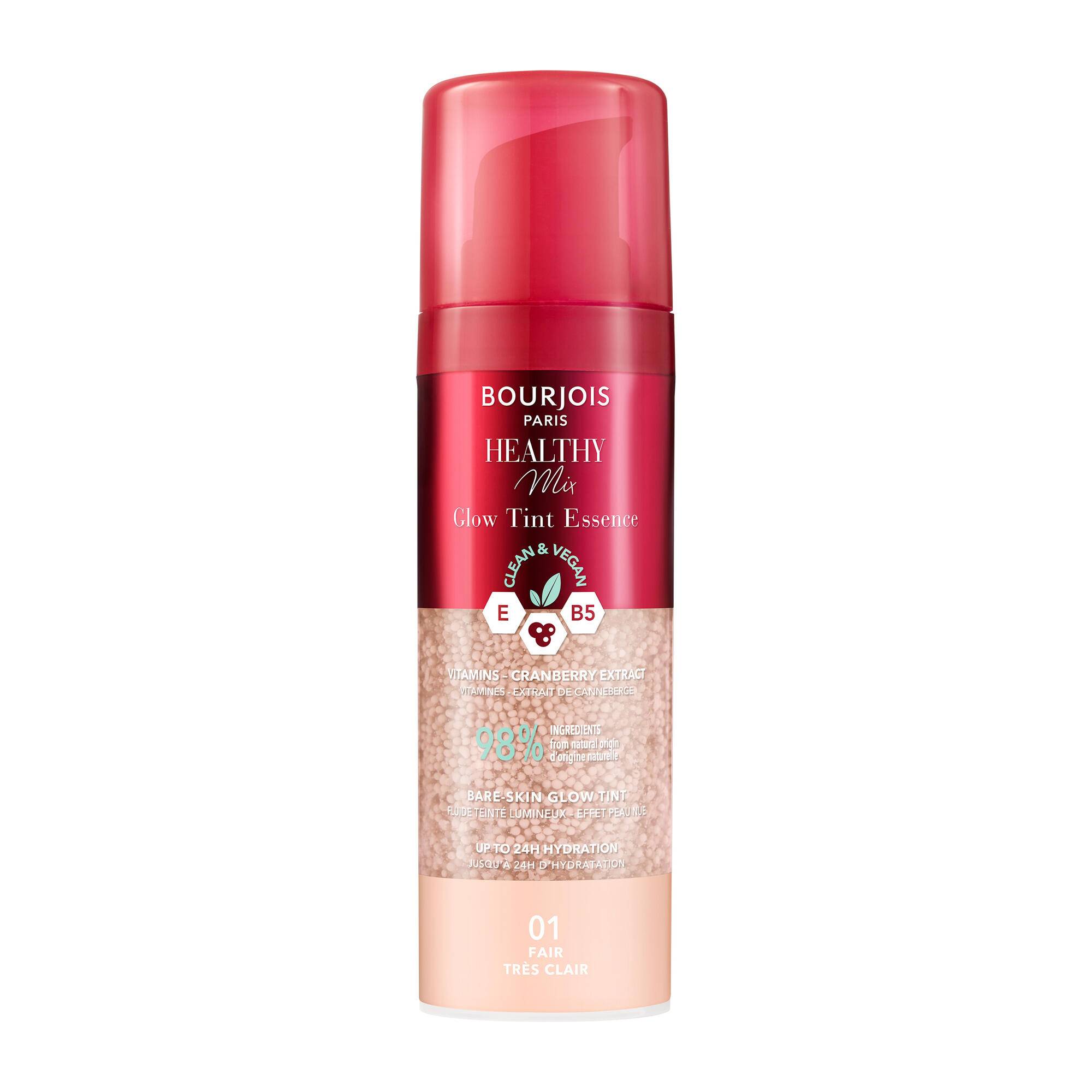 Fluide teint&eacute; lumineux healthy mix clean, 001 Tr&egrave;s clair, swatch image