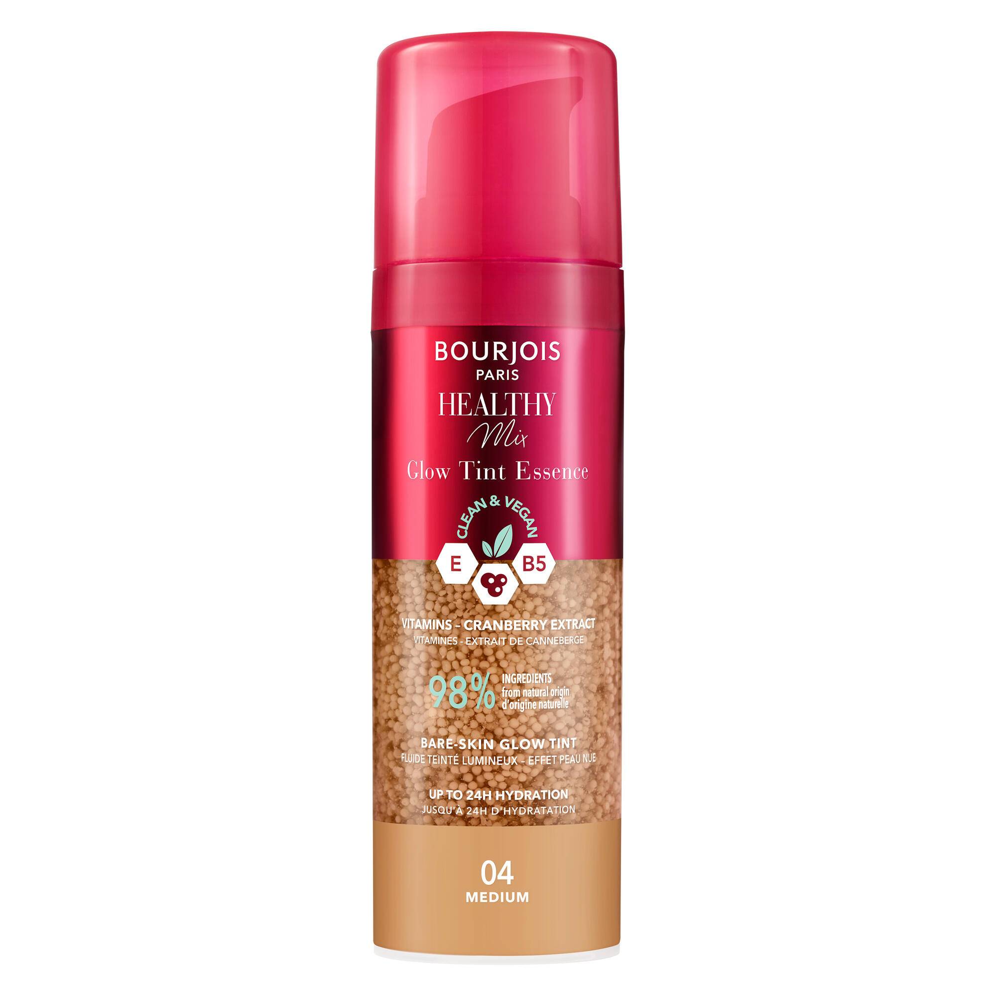 Fluide teint&eacute; lumineux healthy mix clean, 004 M&eacute;dium, swatch image