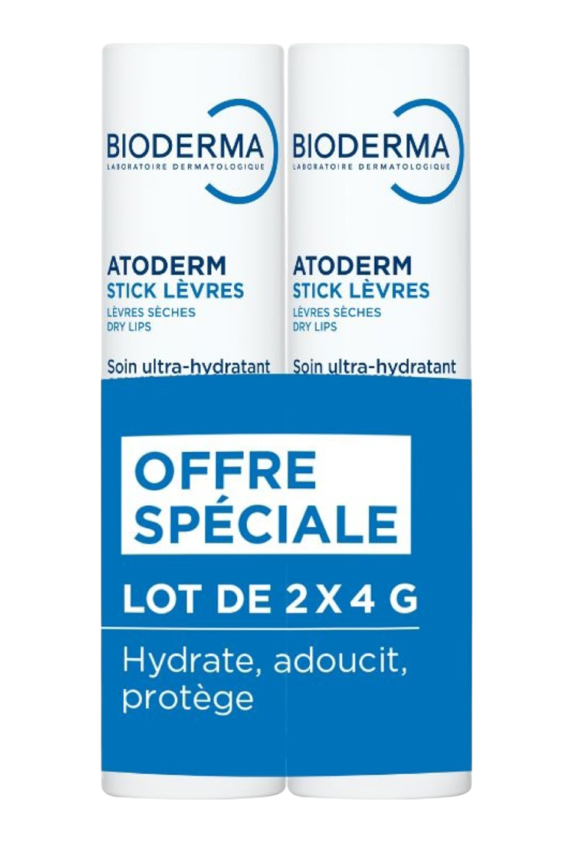 Atoderm baume &agrave; l&egrave;vres gerc&eacute;es hydratant apaisant 2x, Transparent, large image number 0.0