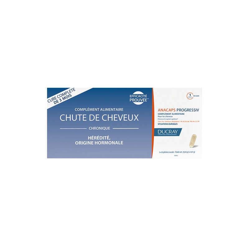 Compl&eacute;ment alimentaire chute cheveux capsules 3x30, Transparent, large image number 0.0