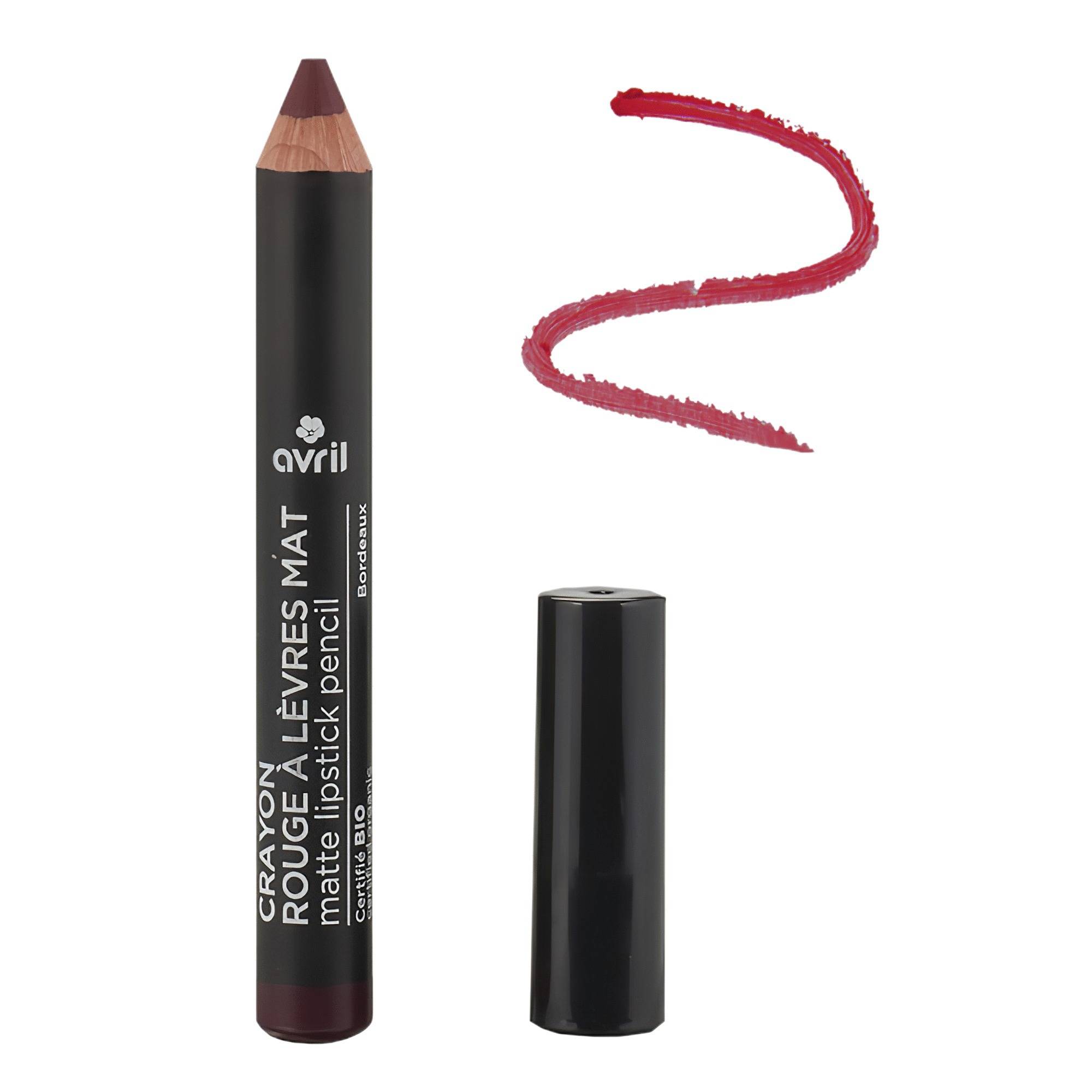 Crayon rouge &agrave; l&egrave;vres mat certifi&eacute; bio, Bordeaux, swatch image