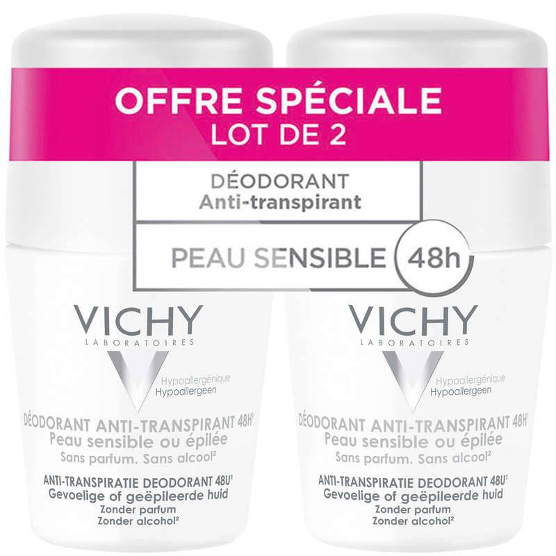 D&eacute;odorant anti-transpirant peaux sensibles epil&eacute;es lot 2x, Transparent, large image number 0