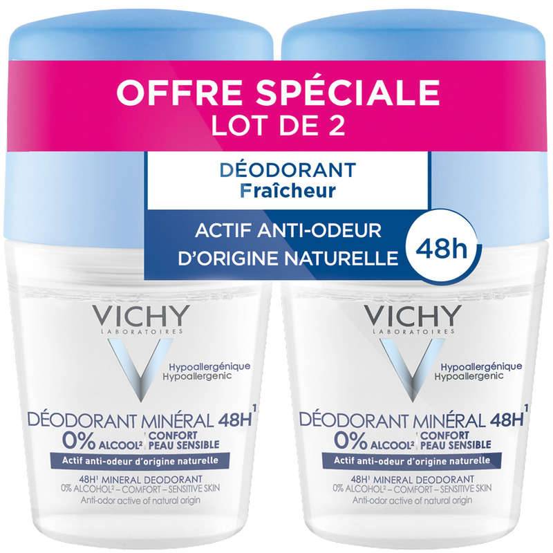 D&eacute;odorant min&eacute;ral roll-on 48h lot de 2x, Transparent, large image number 0.0