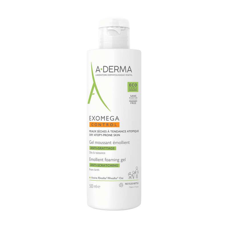 Exomega control gel moussant emollient anti-grattage, Transparent, large image number 0.0