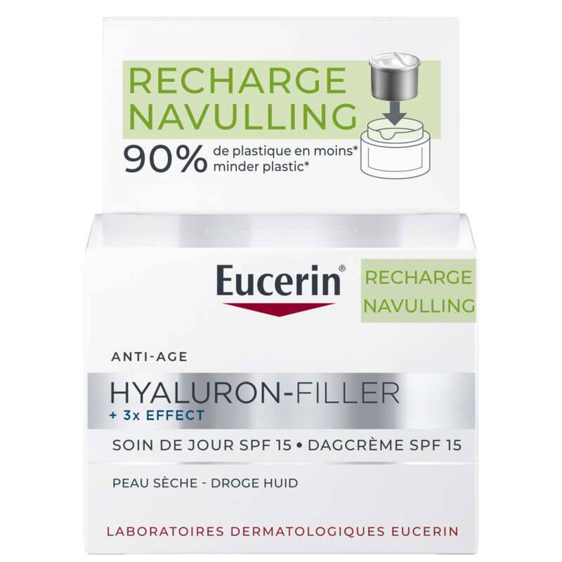 Hyaluron-filler + 3x effect soin de jour SPF15 peau s&egrave;che recharge, Transparent, large image number 0